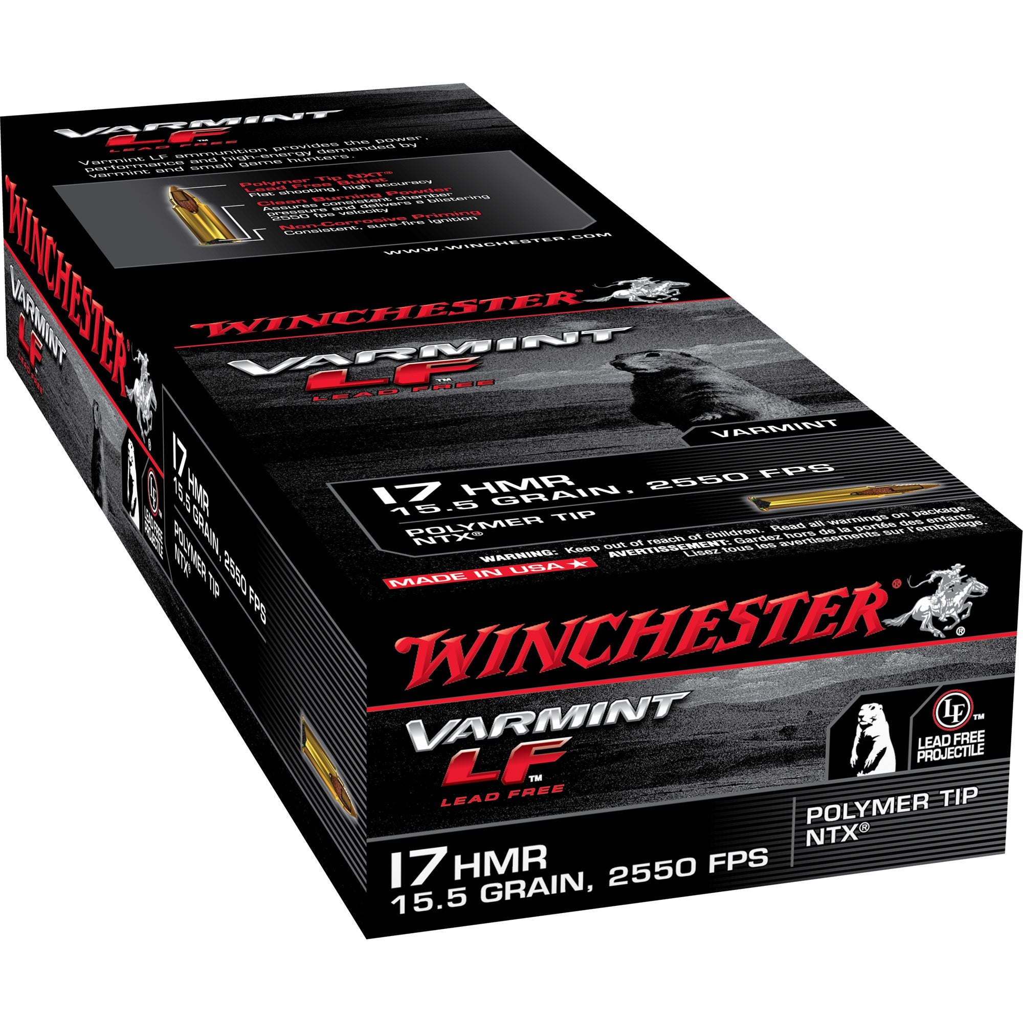 Winchester Ammunition Varmint LF .17 HMR 15.5 Grain NTX - 50 Rounds