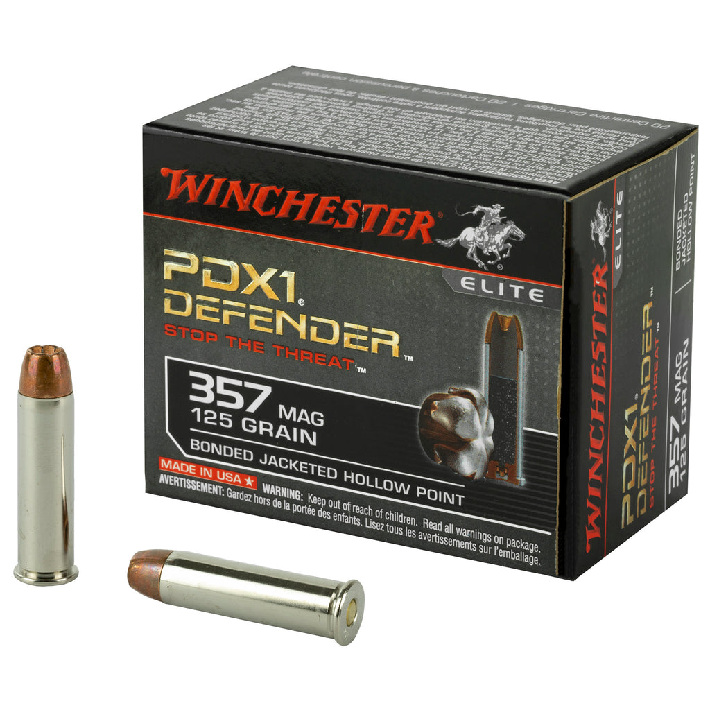 Winchester Ammunition PDX1 Defender .357 Magnum 125-Grain Hollow Point, 20 Rounds