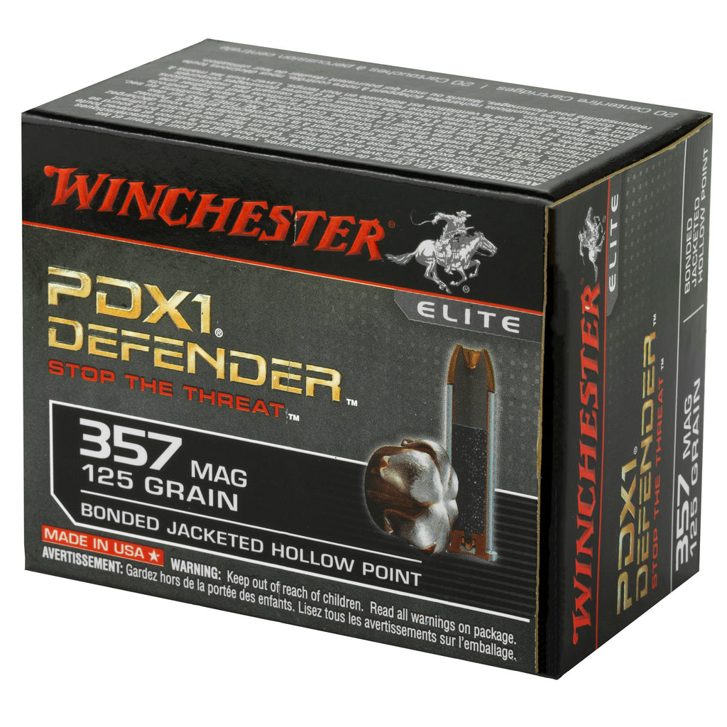 Winchester Ammunition PDX1 Defender .357 Magnum 125-Grain Hollow Point, 20 Rounds