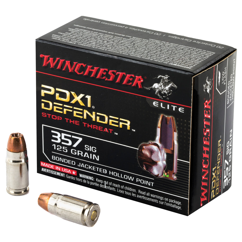 Winchester Ammunition PDX1 Defender .357 Sig 125-Grain Hollow Point Ammo (20 Rounds per Box)