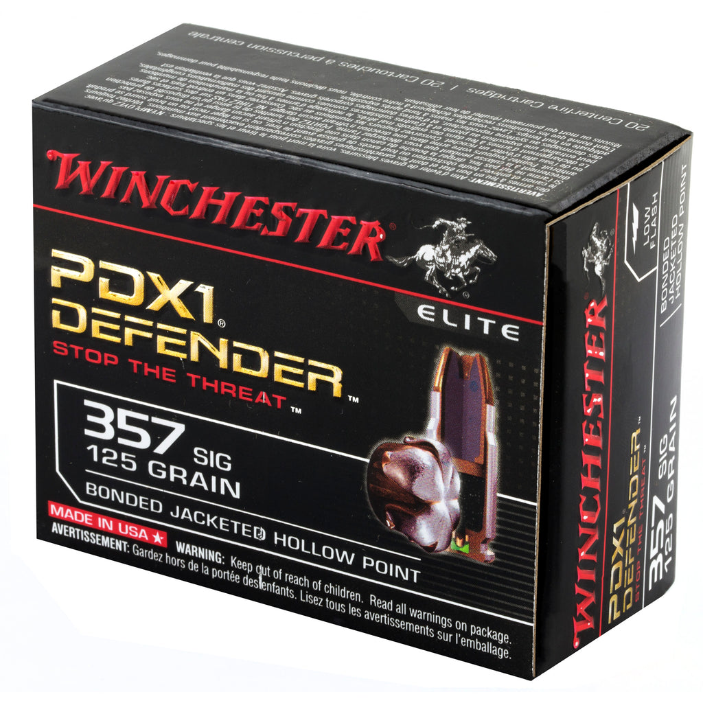 Winchester Ammunition PDX1 Defender .357 Sig 125-Grain Hollow Point Ammo (20 Rounds per Box)