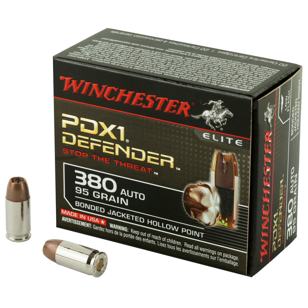 Winchester Ammunition PDX1 Defender .380 ACP 95-Grain Hollow Point - 20 Rounds