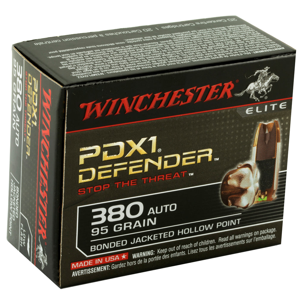 Winchester Ammunition PDX1 Defender .380 ACP 95-Grain Hollow Point - 20 Rounds