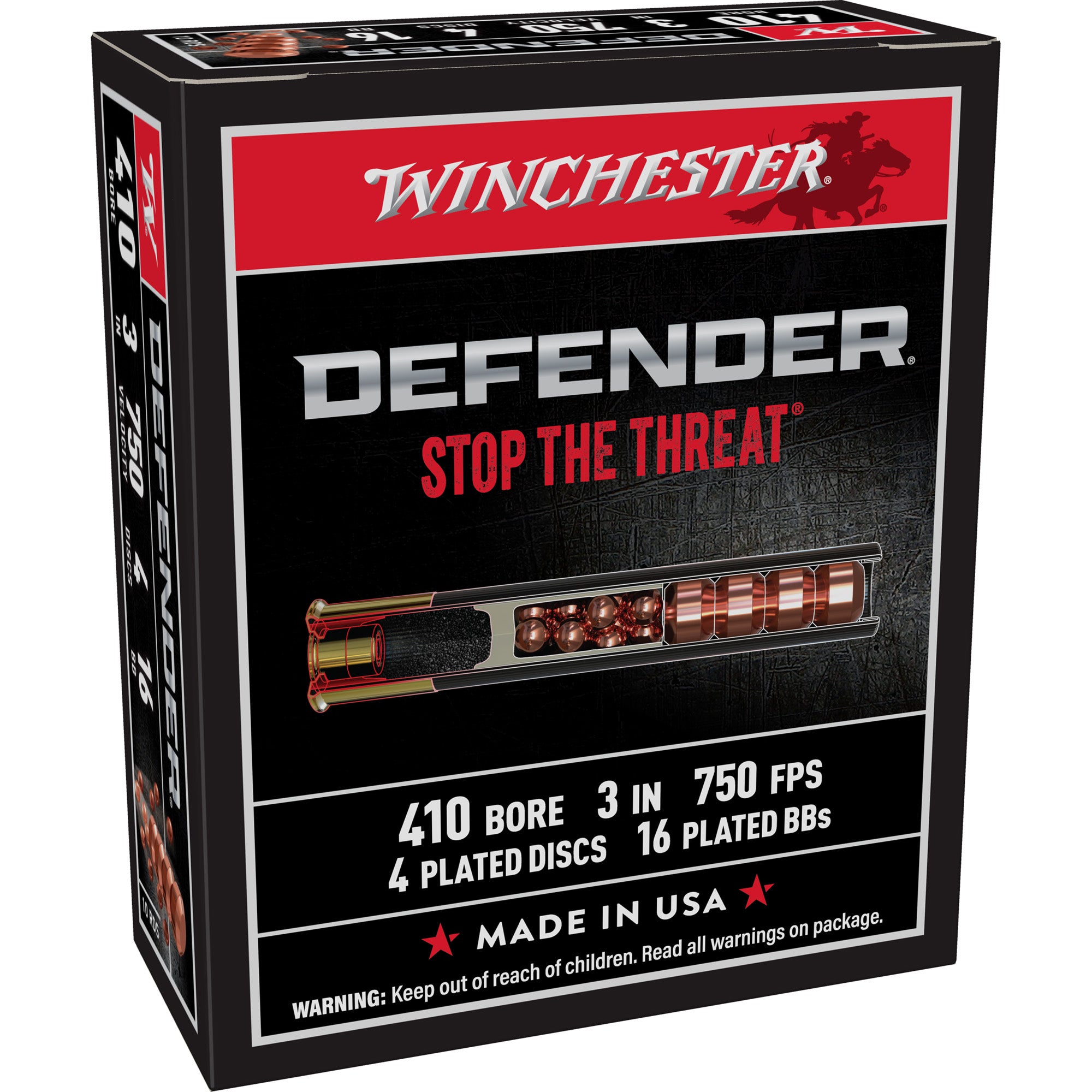 Winchester Ammunition PDX1 Defender 410 Bore 3 Buckshot Ammo - 10 Rounds per Box