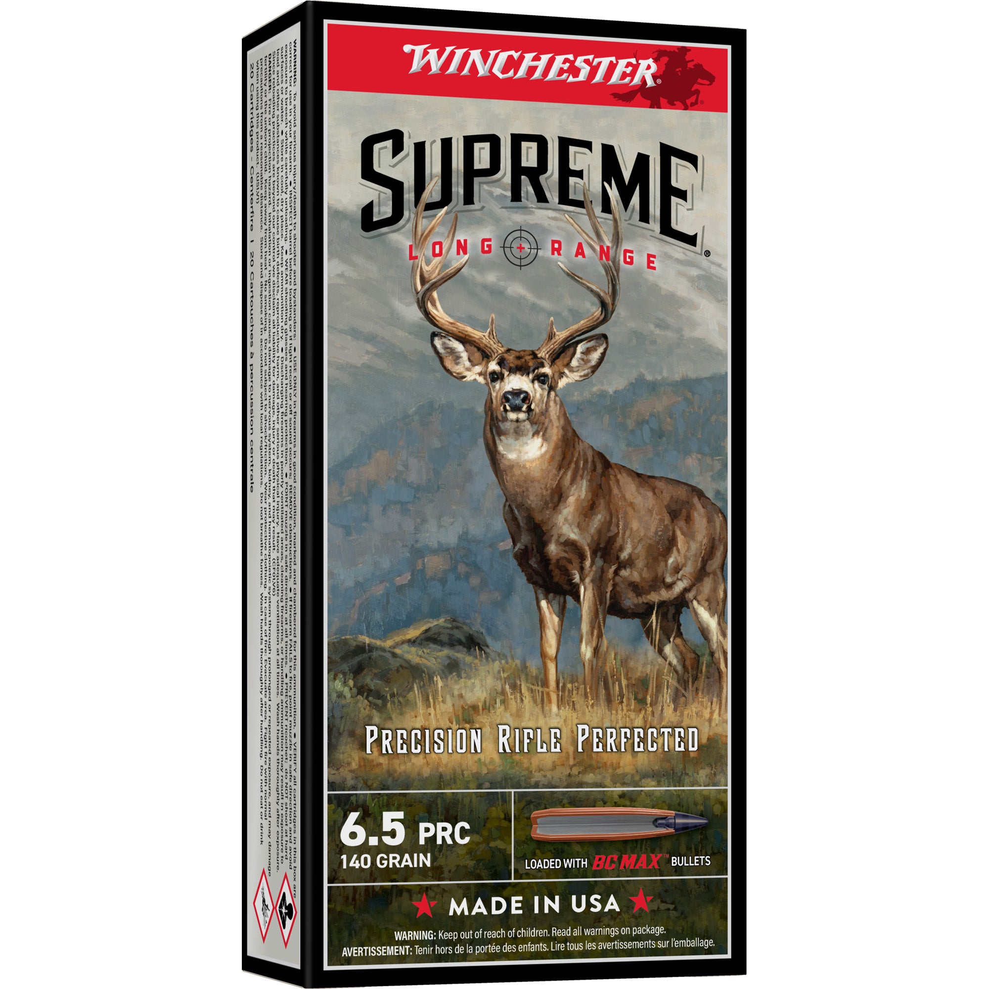 Winchester Ammunition Supreme Long Range 6.5 PRC 140-Grain BC MAX Rifle Ammo