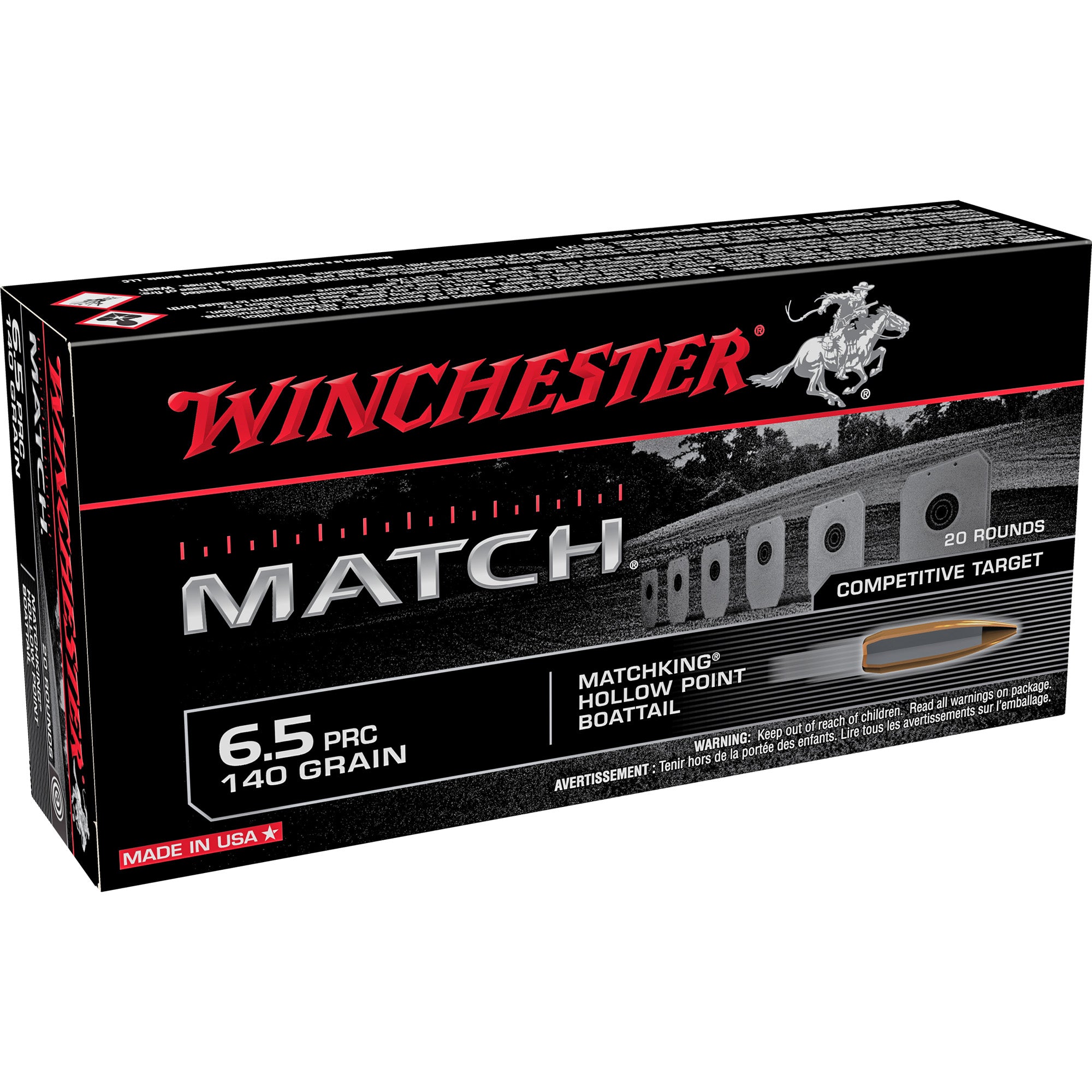 Winchester Ammunition Win PRC Match 6.5 PRC 140-Grain Boat Tail Hollow Point Ammunition