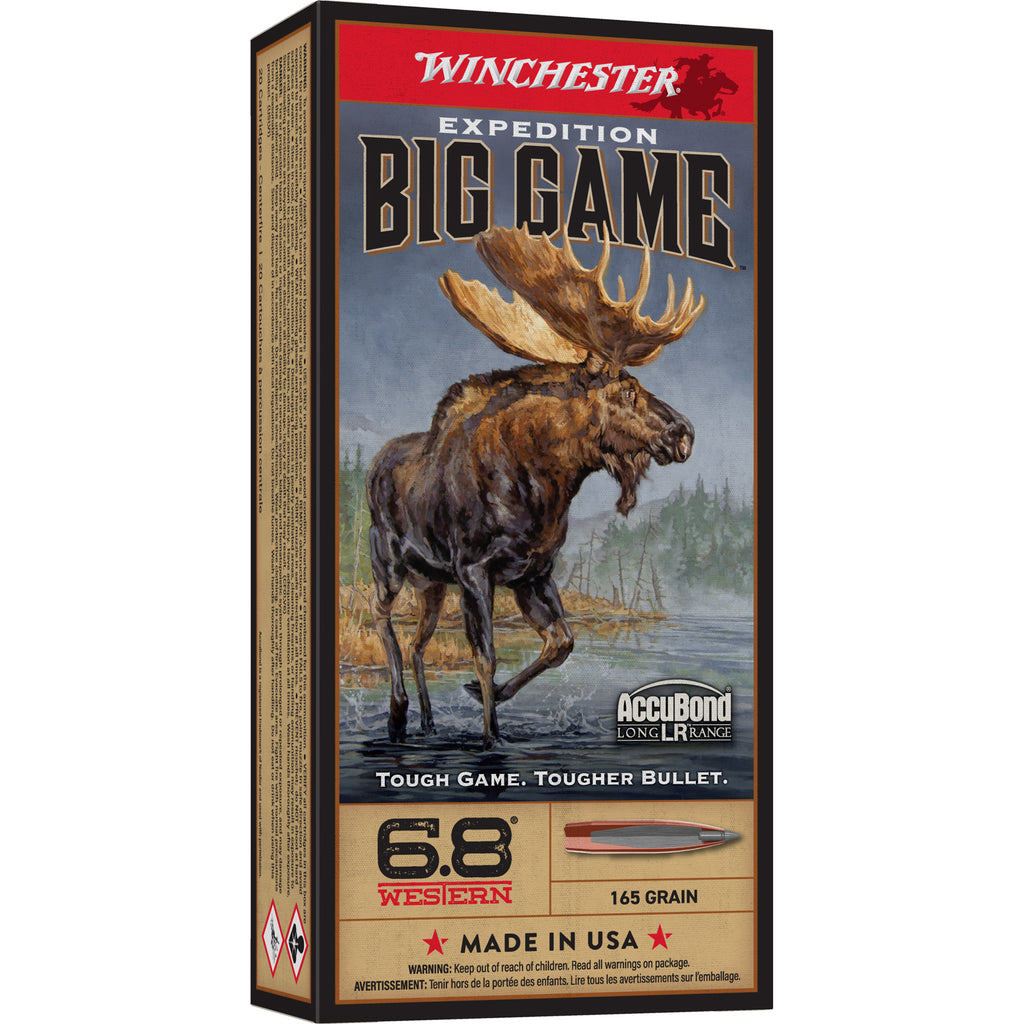 Winchester Ammunition Expedition Big Game Long Range 6.8 Western 165 Grain AccuBond Bullet (20 Rounds)