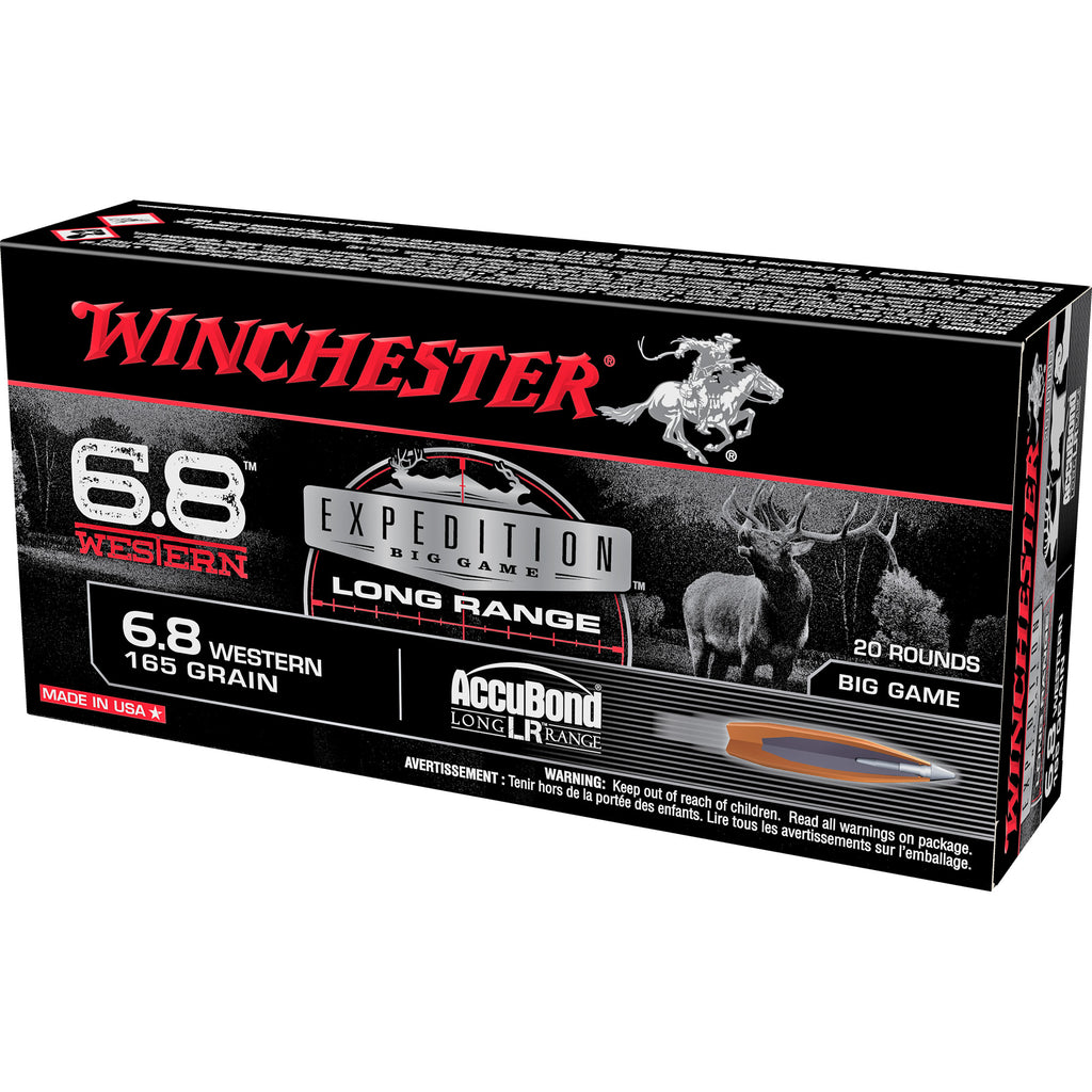 Winchester Ammunition Expedition Big Game Long Range 6.8 Western 165 Grain AccuBond Bullet (20 Rounds)