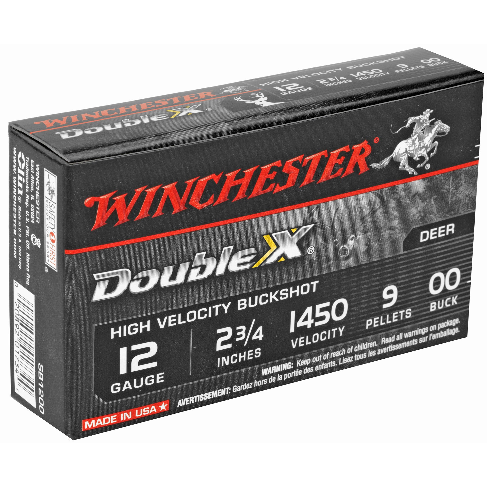 Winchester Ammunition Double X 12 Gauge 00 Buckshot - High-Velocity Hard Copper Plated Buckshot for Long-Range Performance
