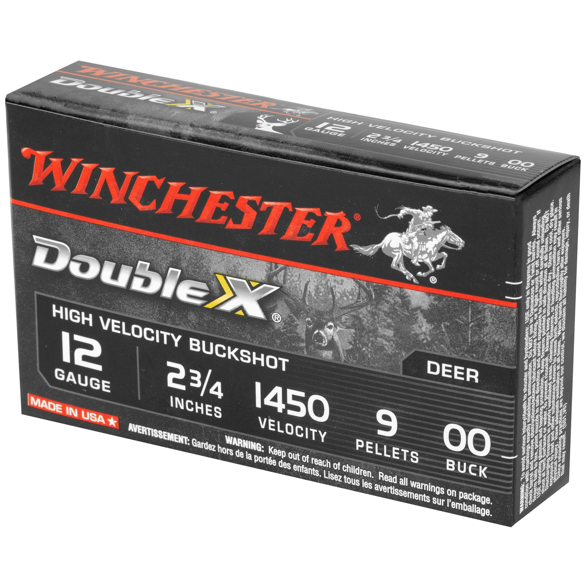 Winchester Ammunition Double X 12 Gauge 00 Buckshot - High-Velocity Hard Copper Plated Buckshot for Long-Range Performance