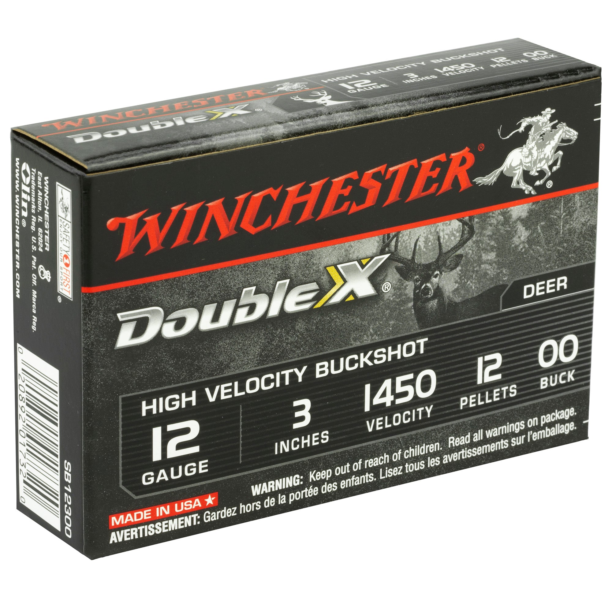 Winchester Ammunition Double X 12 Gauge 00 Buckshot - High-Velocity, Long-Range Performance