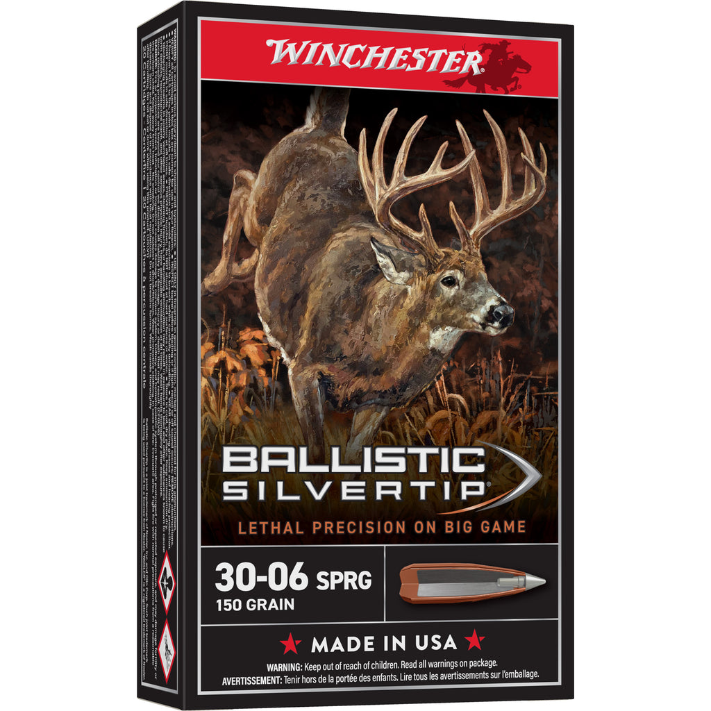 Winchester Ammunition Ballistic Silvertip .30-06 Springfield 150-Grain Polymer Tip Ammo, 20 Rounds per Box