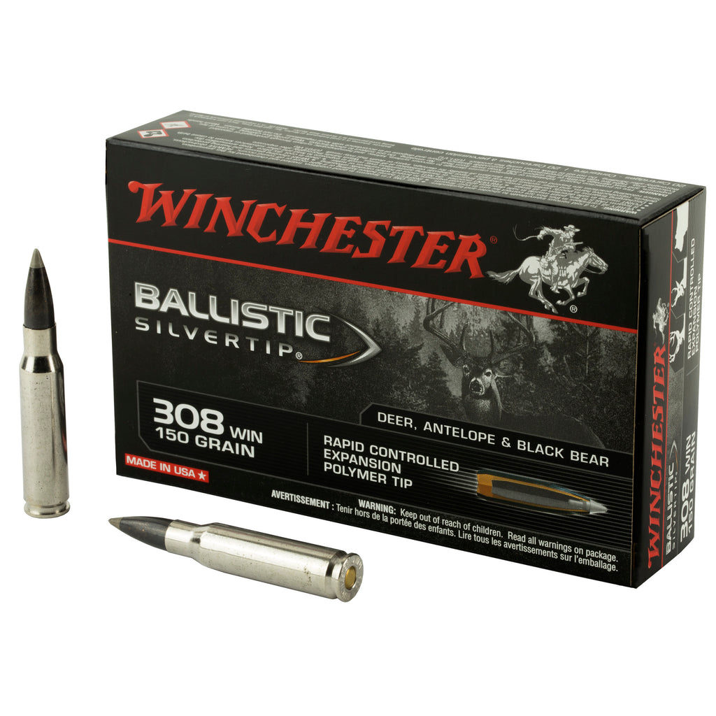 Winchester Ammunition Ballistic Silvertip 308 Winchester 150 Grain Polymer Tip – Precision Hunting Ammo