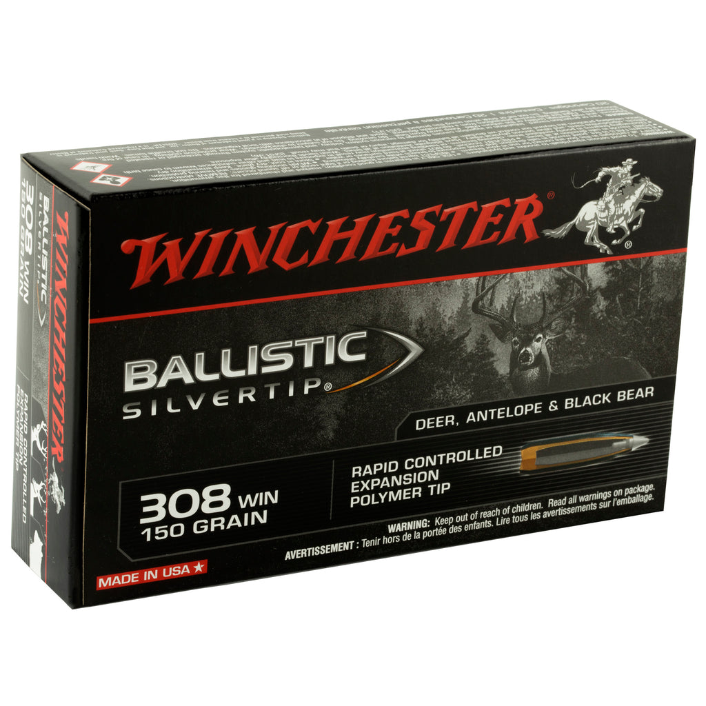 Winchester Ammunition Ballistic Silvertip 308 Winchester 150 Grain Polymer Tip – Precision Hunting Ammo
