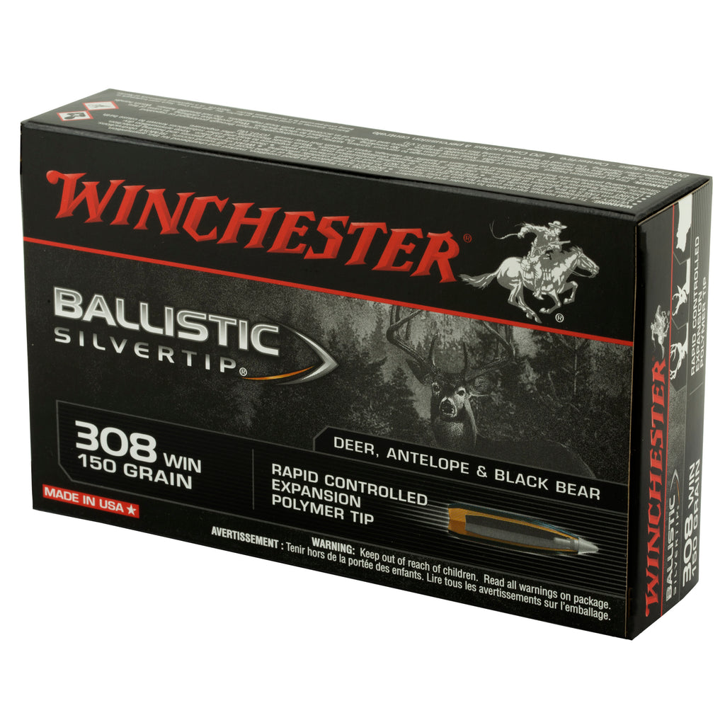 Winchester Ammunition Ballistic Silvertip 308 Winchester 150 Grain Polymer Tip – Precision Hunting Ammo