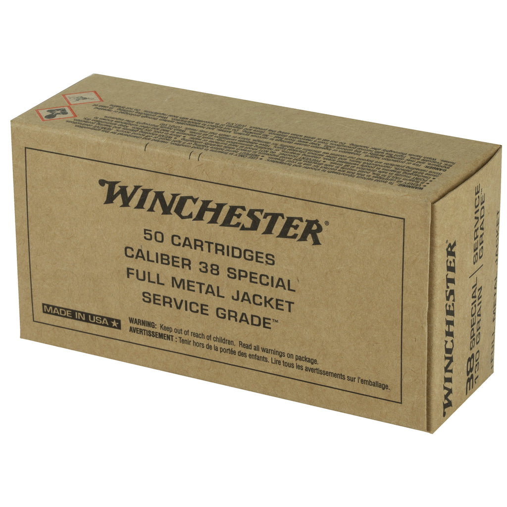Winchester Ammunition Service Grade 38 Special 130-Grain Full Metal Jacket Ammunition (50/Box, 500/Case)