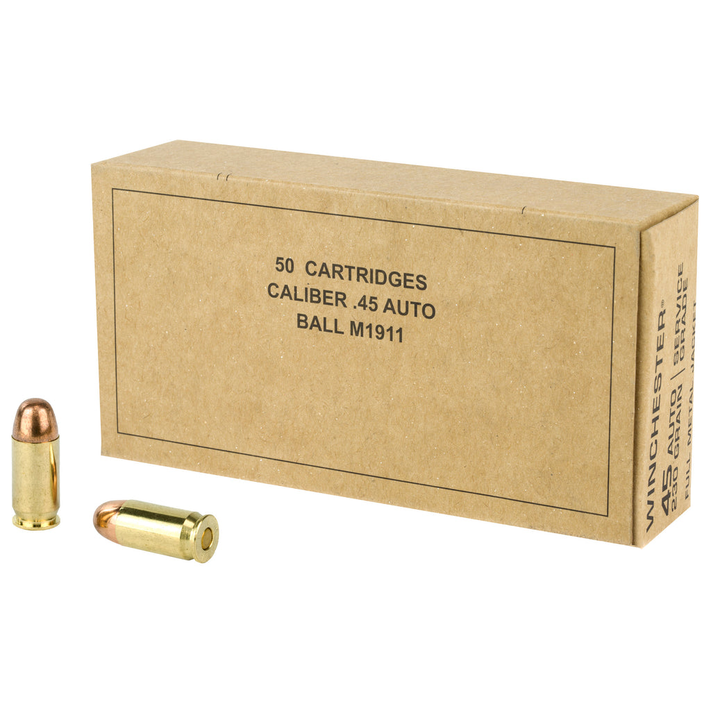 Winchester Ammunition Service Grade 45 ACP Full Metal Jacket 230 Grain - Box of 50 Rounds
