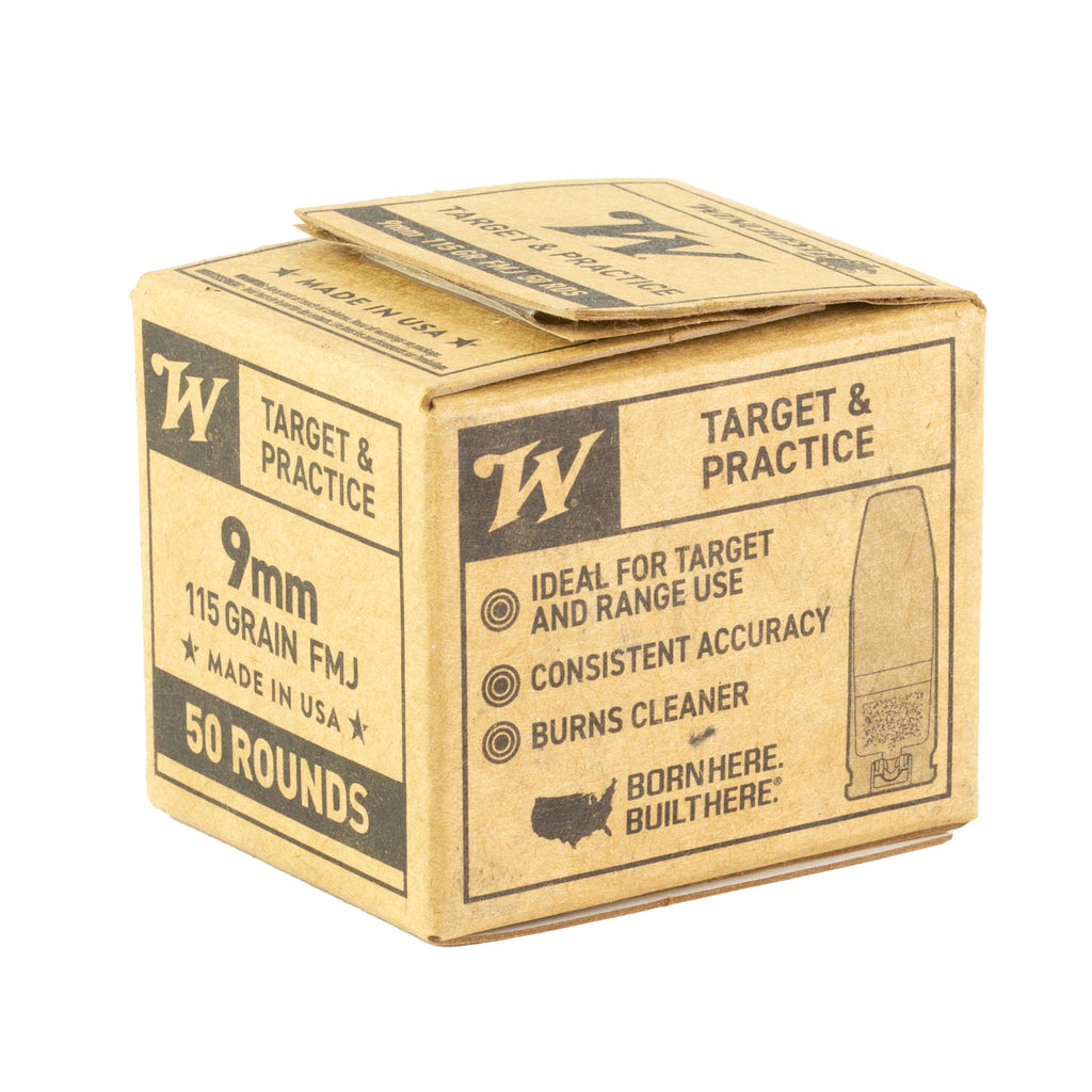 Winchester Ammunition Service Grade 9mm 115-Grain Full Metal Jacket - 50 Rounds per Box