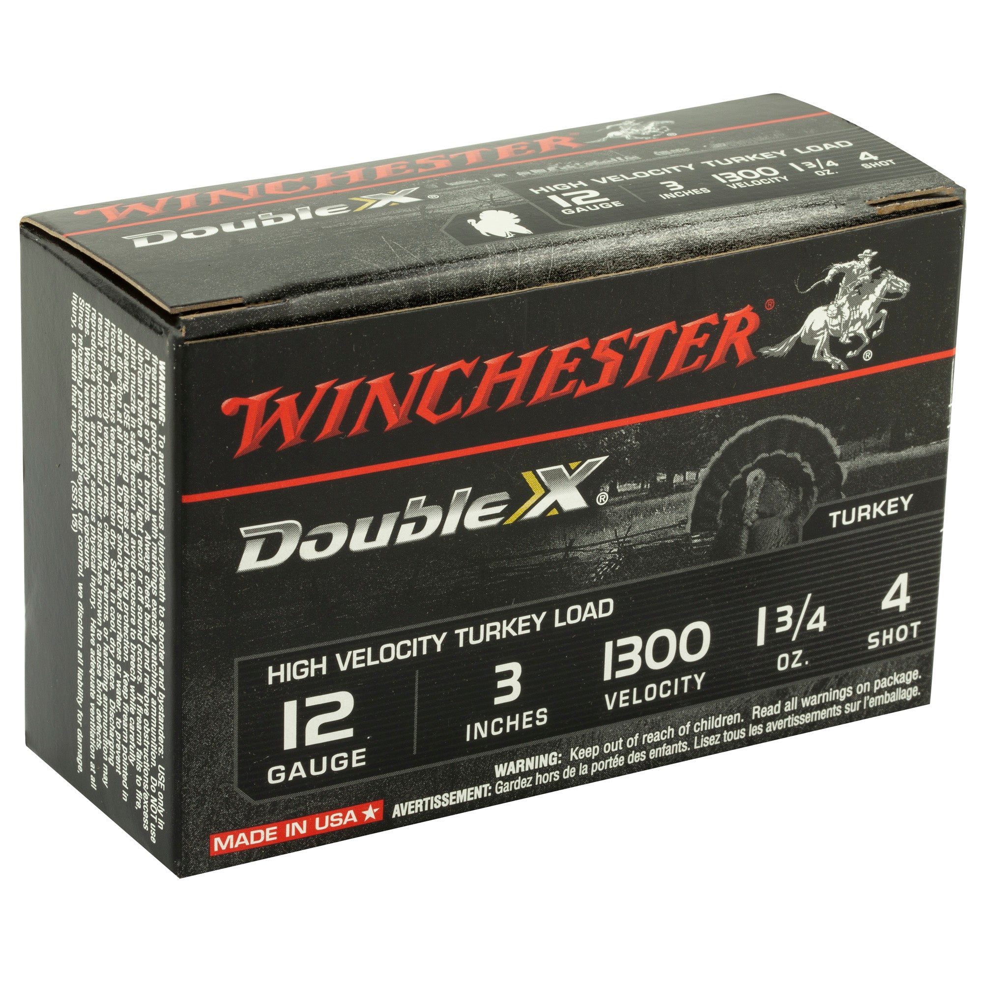 Winchester Ammunition Double X 12 Gauge 3-inch Shotshell #4, 1.75 oz, 10 Rounds per Box