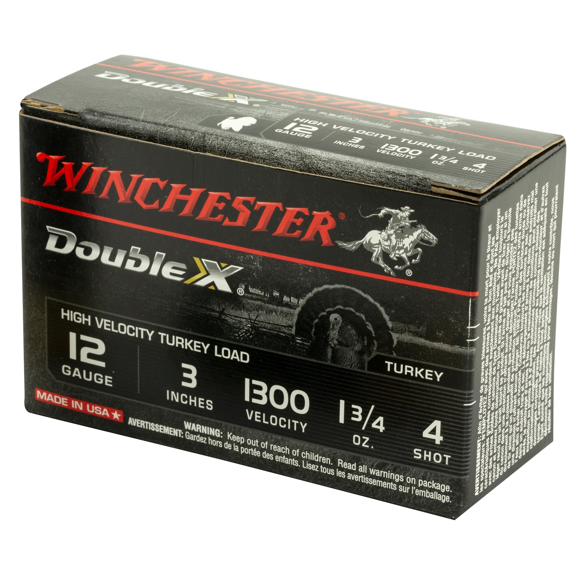 Winchester Ammunition Double X 12 Gauge 3-inch Shotshell #4, 1.75 oz, 10 Rounds per Box