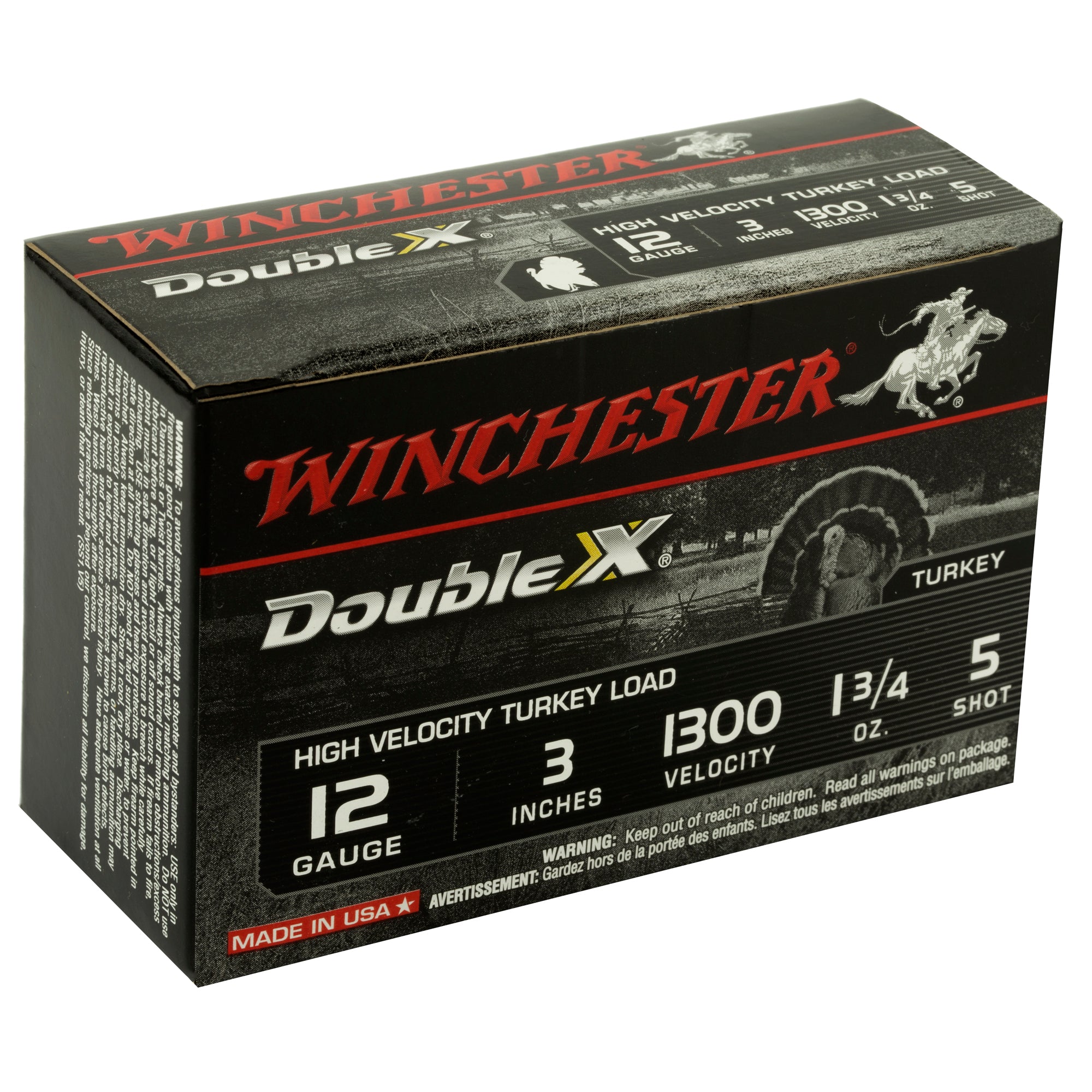 Winchester Ammunition Double X High-Velocity 12 Gauge Shotshells - 1.75 oz, #5 Shot, Pack of 10