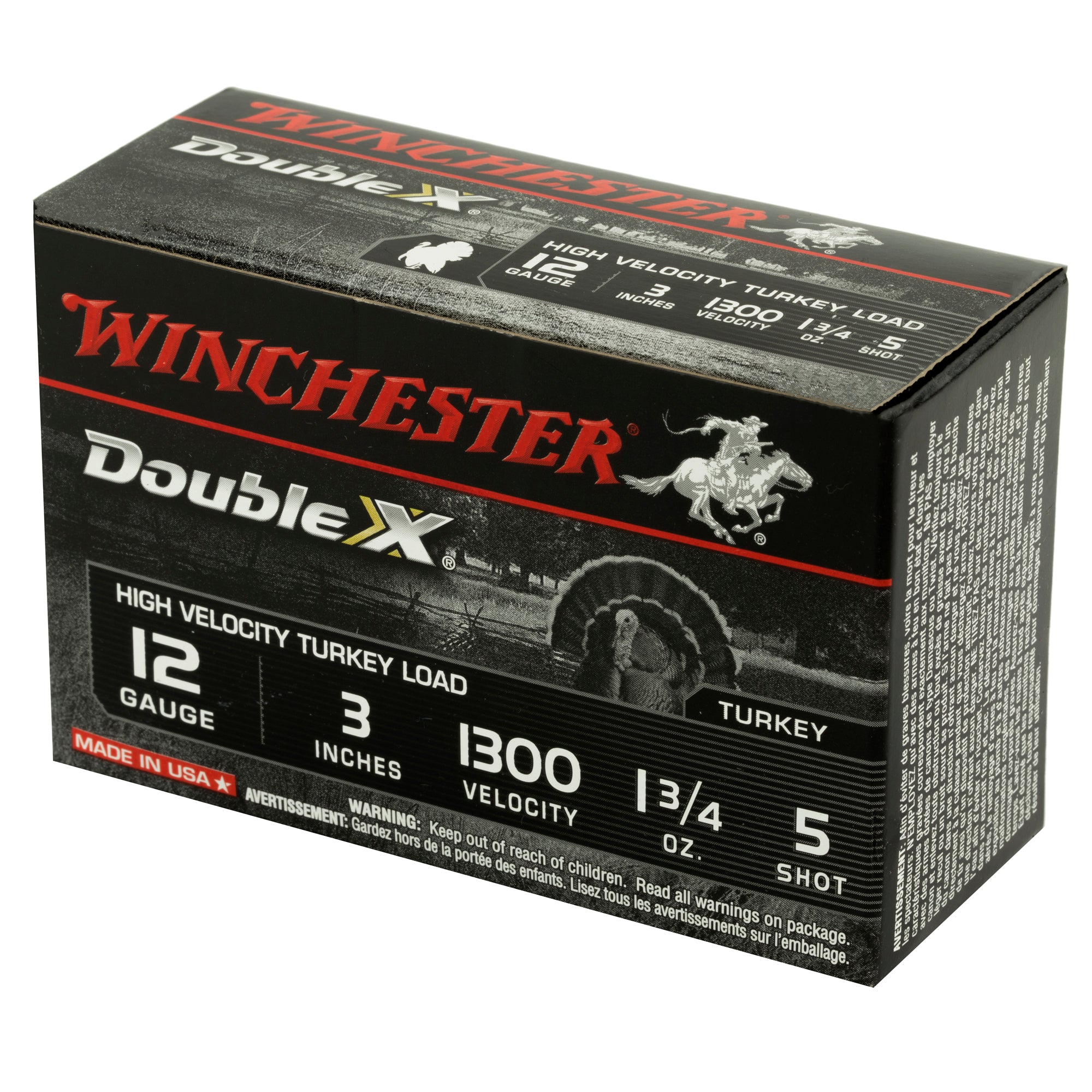 Winchester Ammunition Double X High-Velocity 12 Gauge Shotshells - 1.75 oz, #5 Shot, Pack of 10