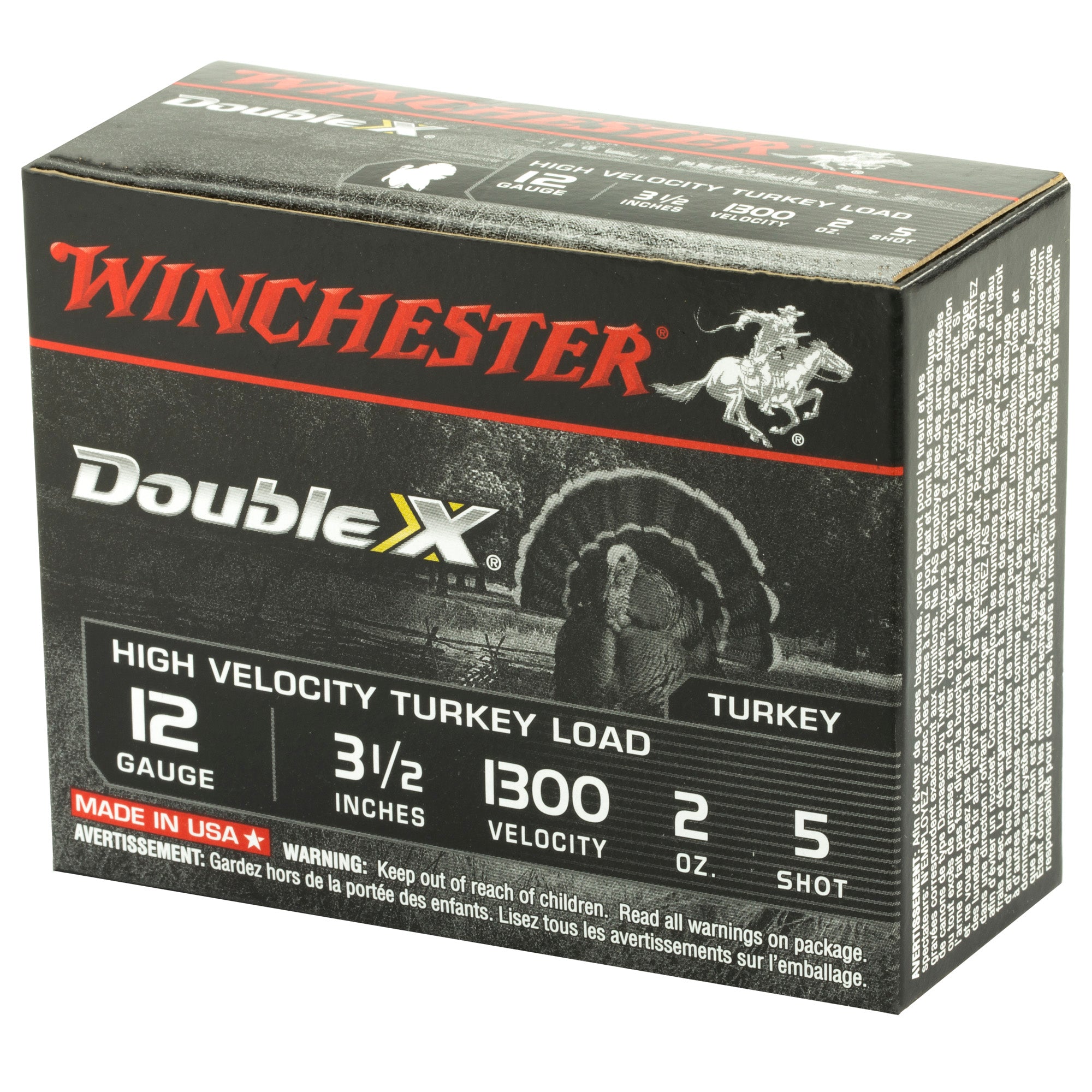 Winchester Ammunition Double X High-Velocity 12 Gauge Shotshells - 2 oz #5, 3.5 inch, 10 Shells per Box