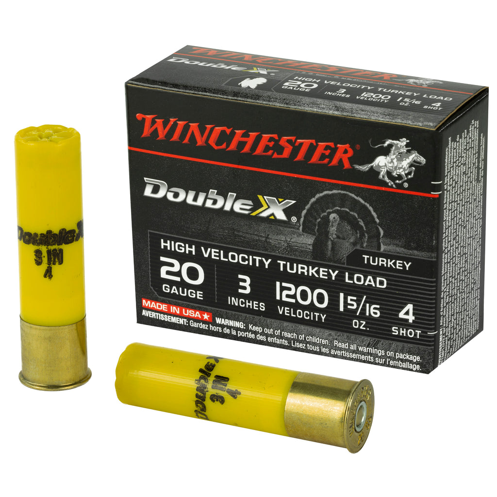 Winchester Ammunition Double X High-Velocity 20 Gauge Shotshells, 1.31 oz #4 Shot, 10 Rounds per Box