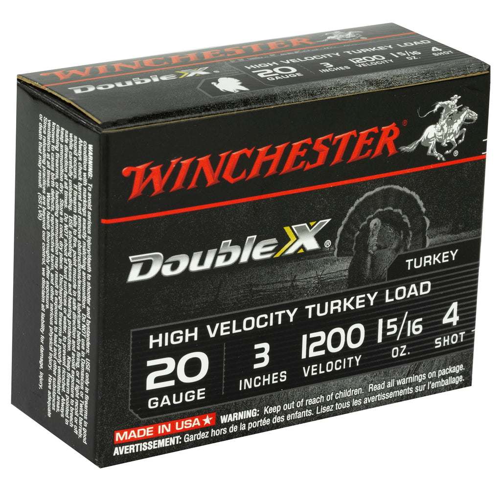 Winchester Ammunition Double X High-Velocity 20 Gauge Shotshells, 1.31 oz #4 Shot, 10 Rounds per Box