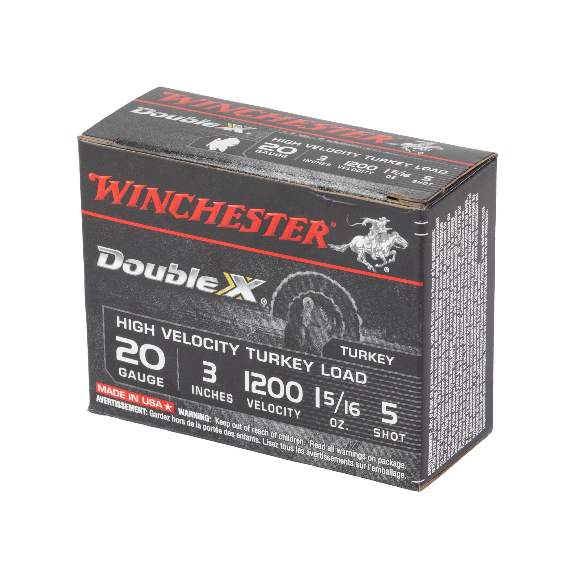 Winchester Ammunition Double X High-Velocity 20 Gauge Shotshells - 1.31 oz #5 Shot, 10 Rounds per Box