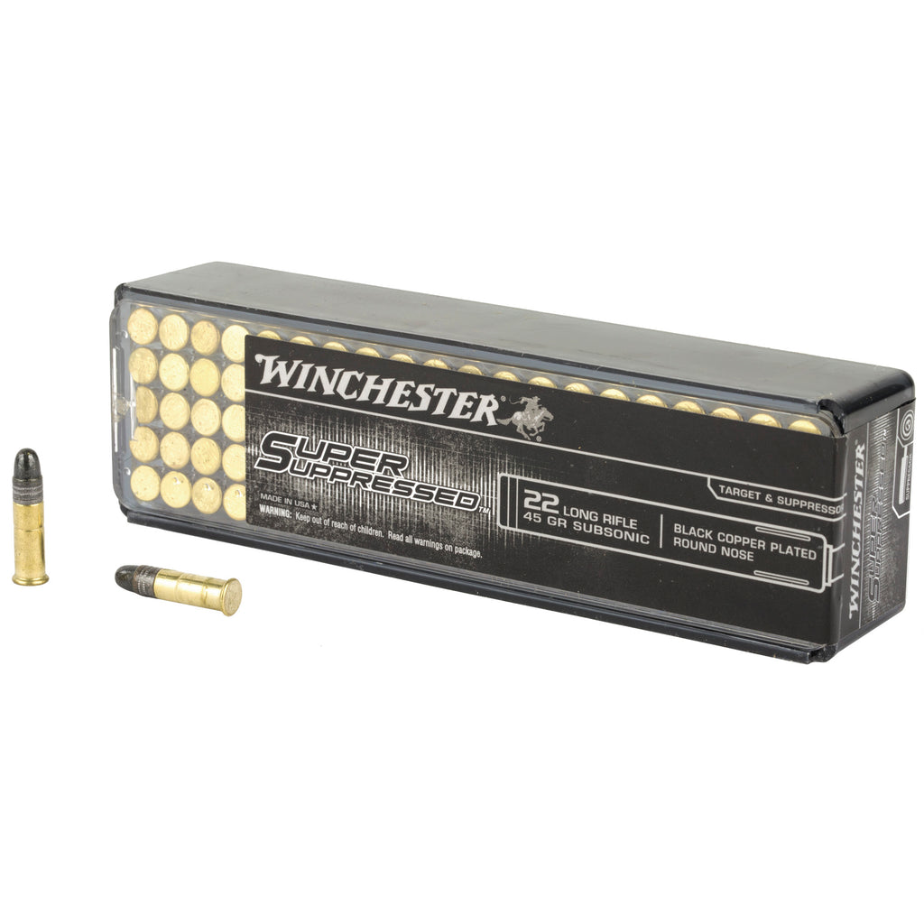Winchester Ammunition Super Suppressed .22 LR 45 Grain Copper Plated Round Nose