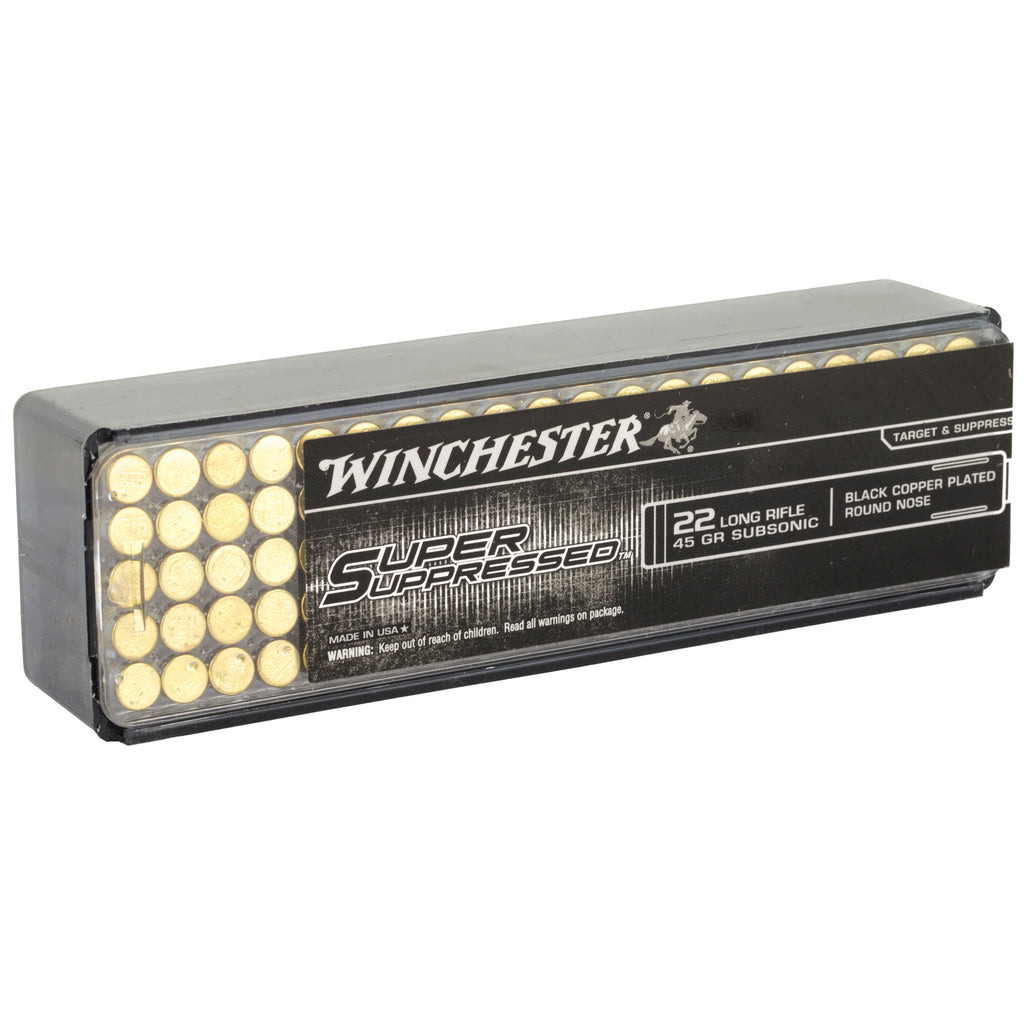 Winchester Ammunition Super Suppressed .22 LR 45 Grain Copper Plated Round Nose