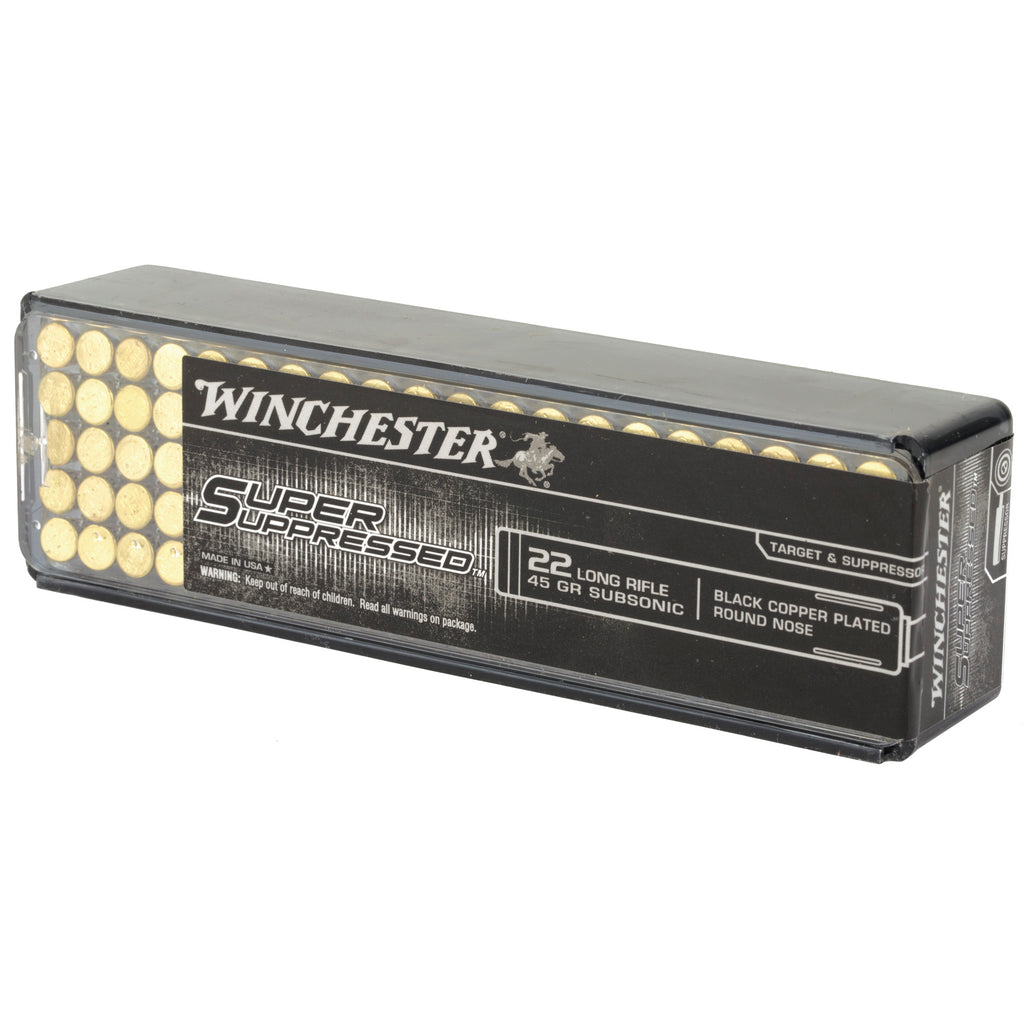 Winchester Ammunition Super Suppressed .22 LR 45 Grain Copper Plated Round Nose