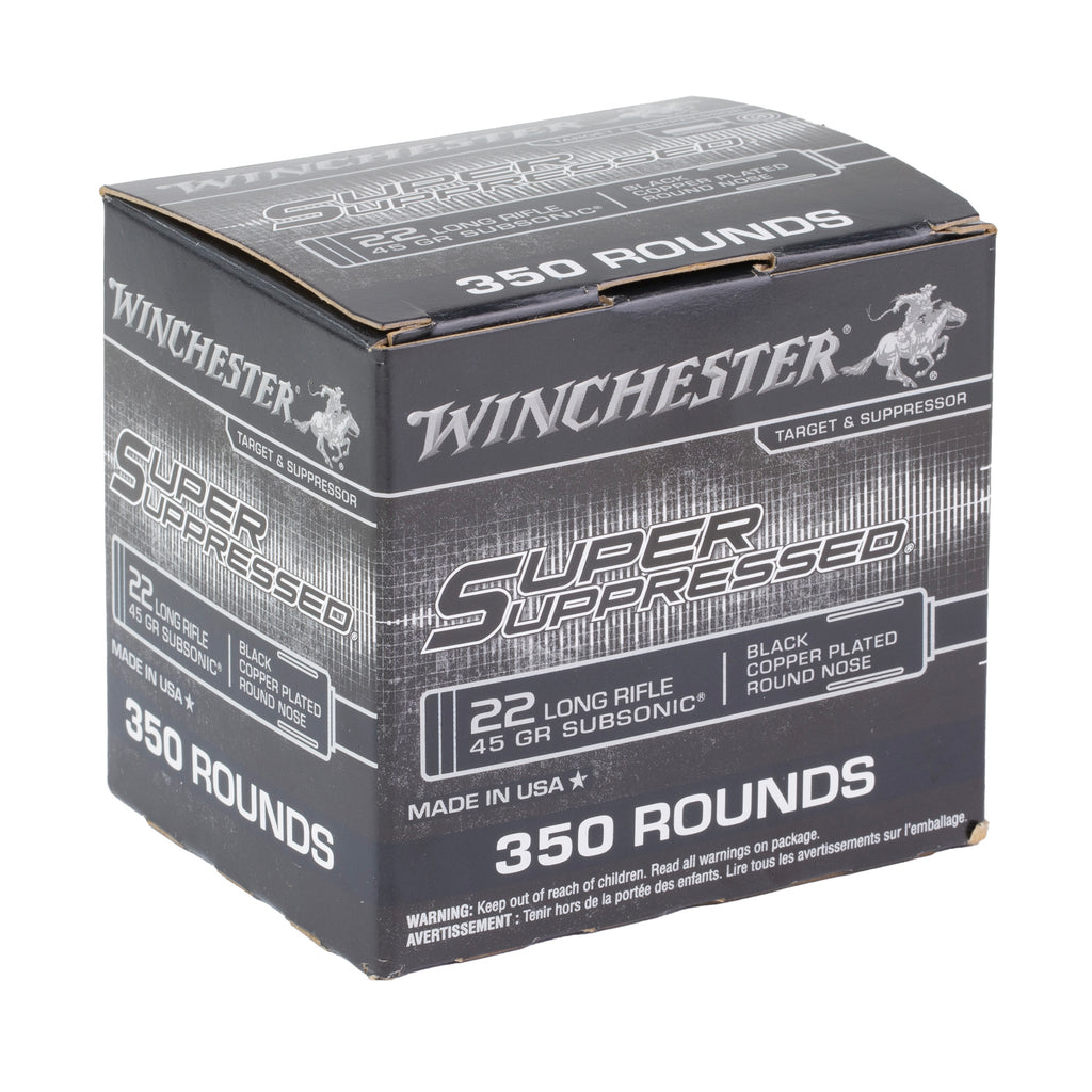 Winchester Ammunition Super Suppressed .22 LR 45 Grain Lead Round Nose, 350 Rounds per Box