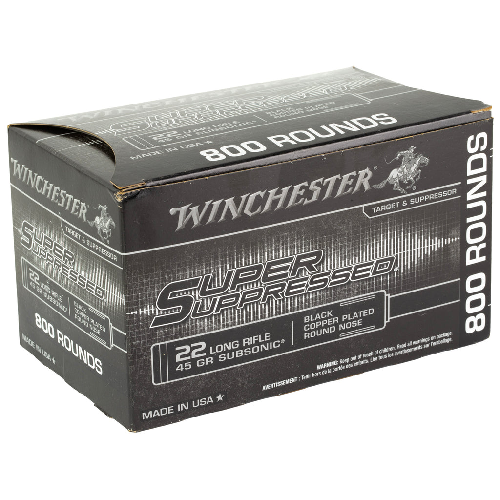 Winchester Ammunition Super Suppressed .22 LR 45 Grain Copper Plated Round Nose