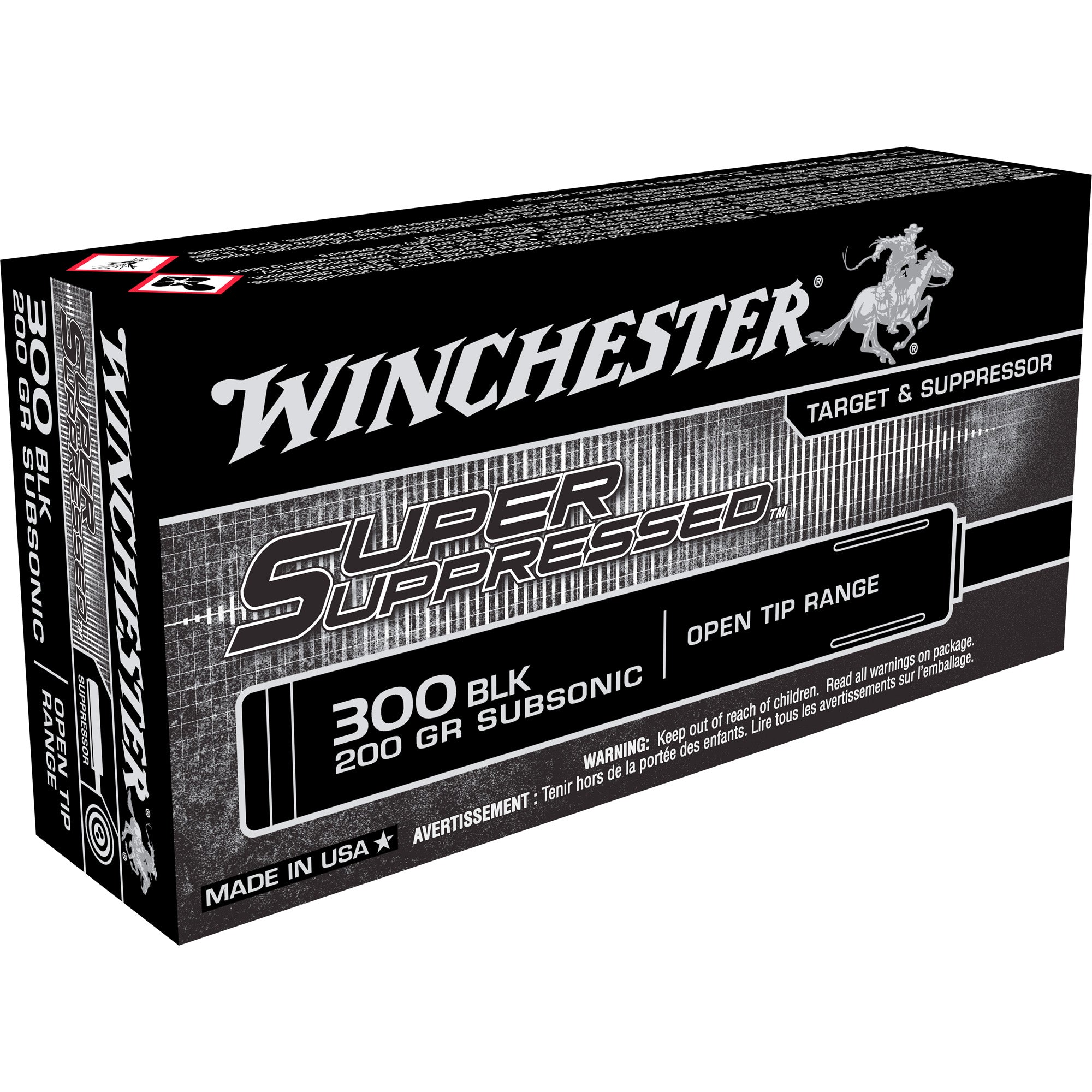 Winchester Ammunition Super Suppressed .300 Blackout 200 Grain Open Tip - Pack of 20