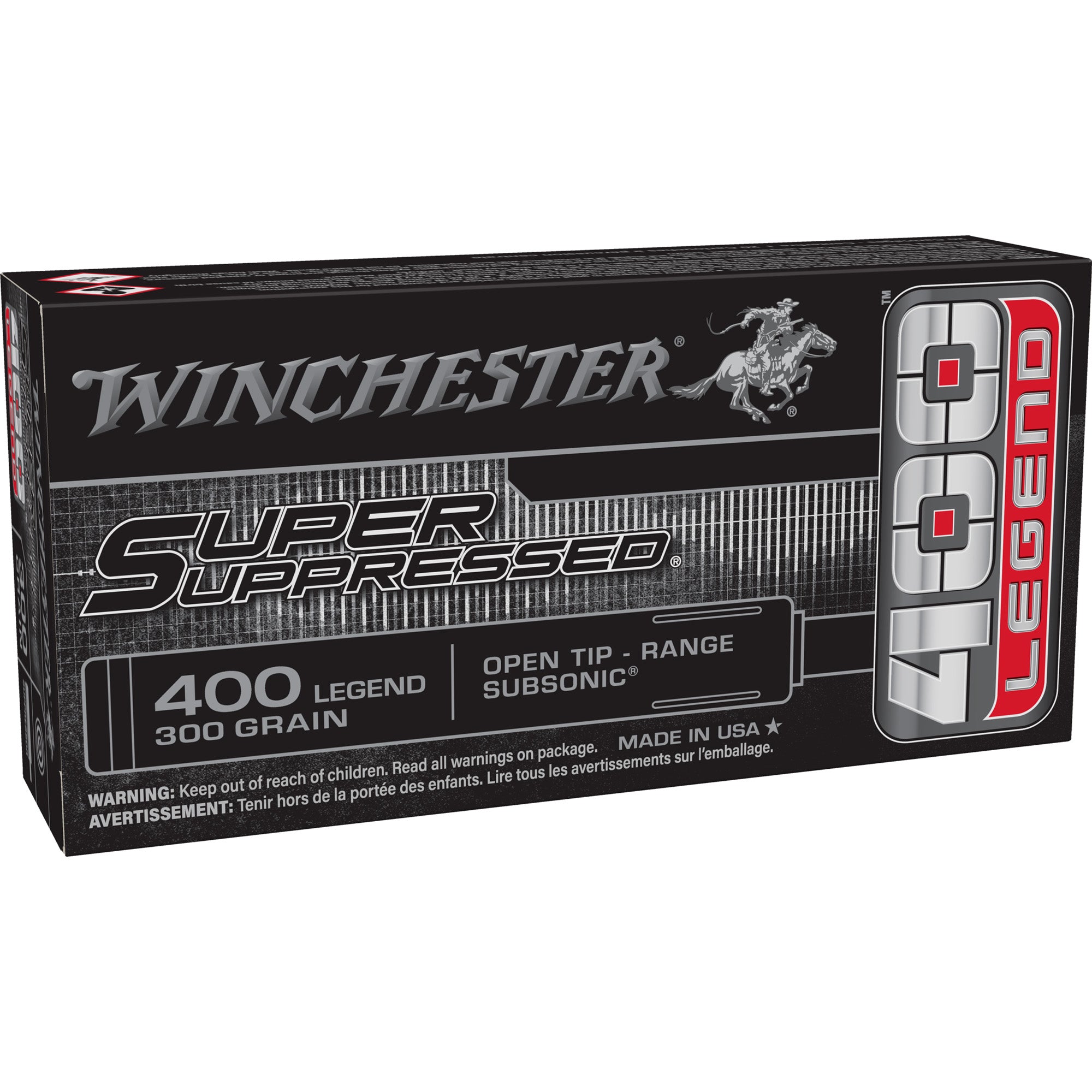 Winchester Ammunition Super Suppressed 400 Legend 300 Grain Open Tip 20 Rounds