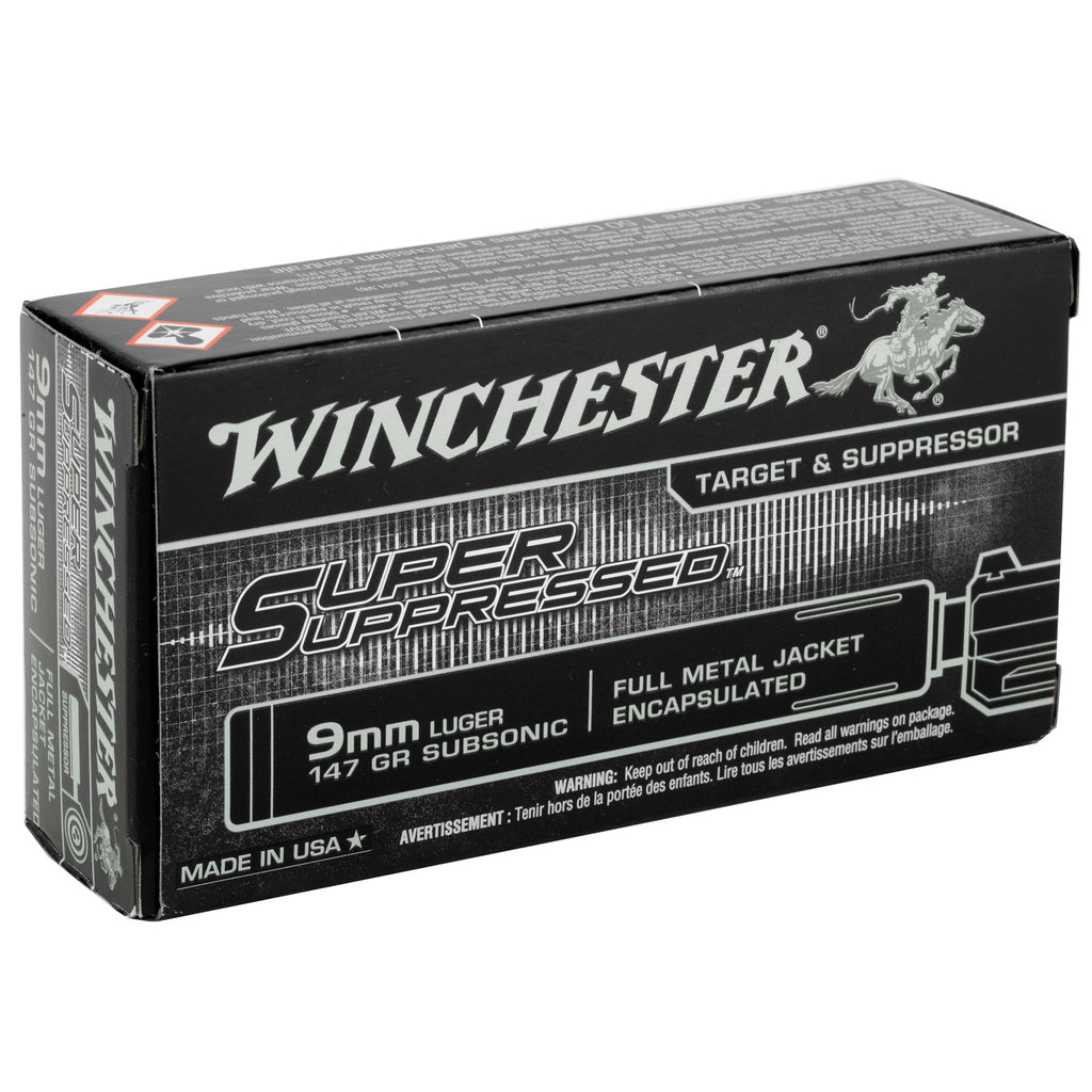 Winchester Ammunition Super Suppressed 9mm 147 Grain FMJ - Quiet and Reliable Performance