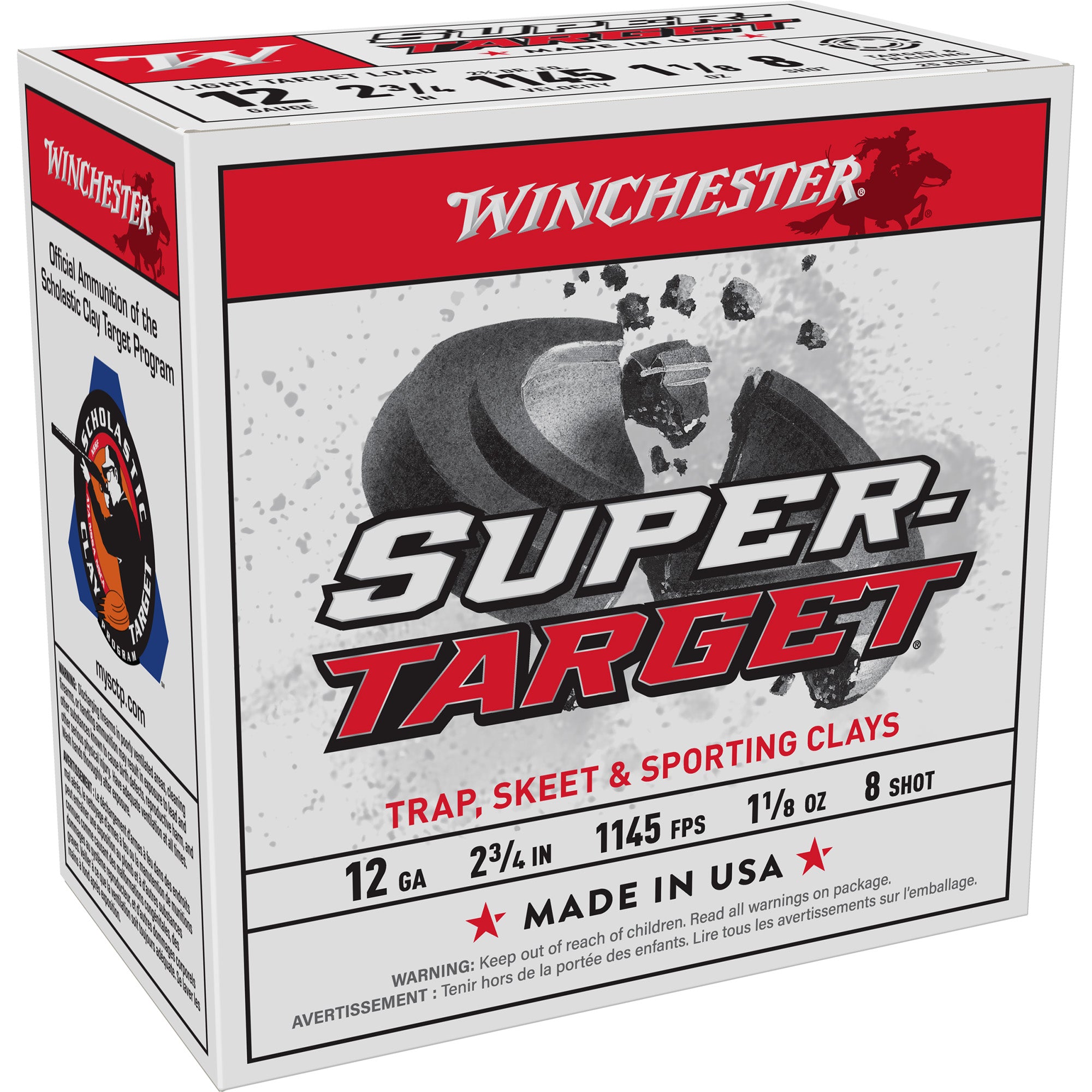 Winchester Ammunition Super Target 12 Gauge Shotshell 2.75-inch, 1 1/8 oz #8 - 25 Rounds per Box