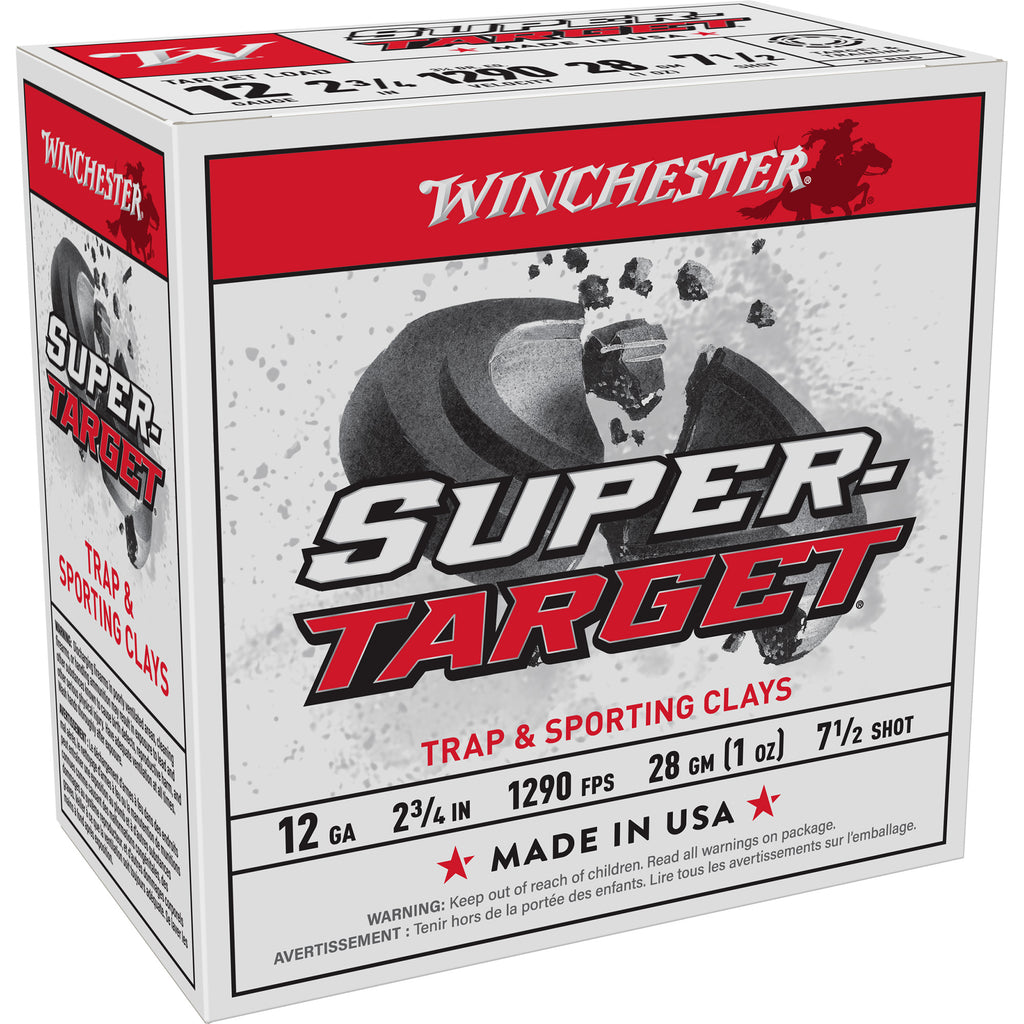 Winchester Ammunition Super Target 12 Gauge 2.75-inch Shotshells - 1 oz #7.5, 25 Rounds per Box