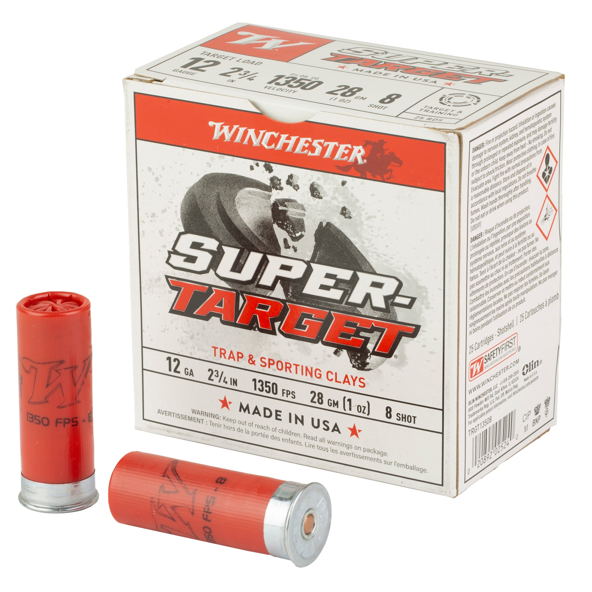 Winchester Ammunition Super Target 12 Gauge #8 Shotshells - 1 oz, 25 Rounds