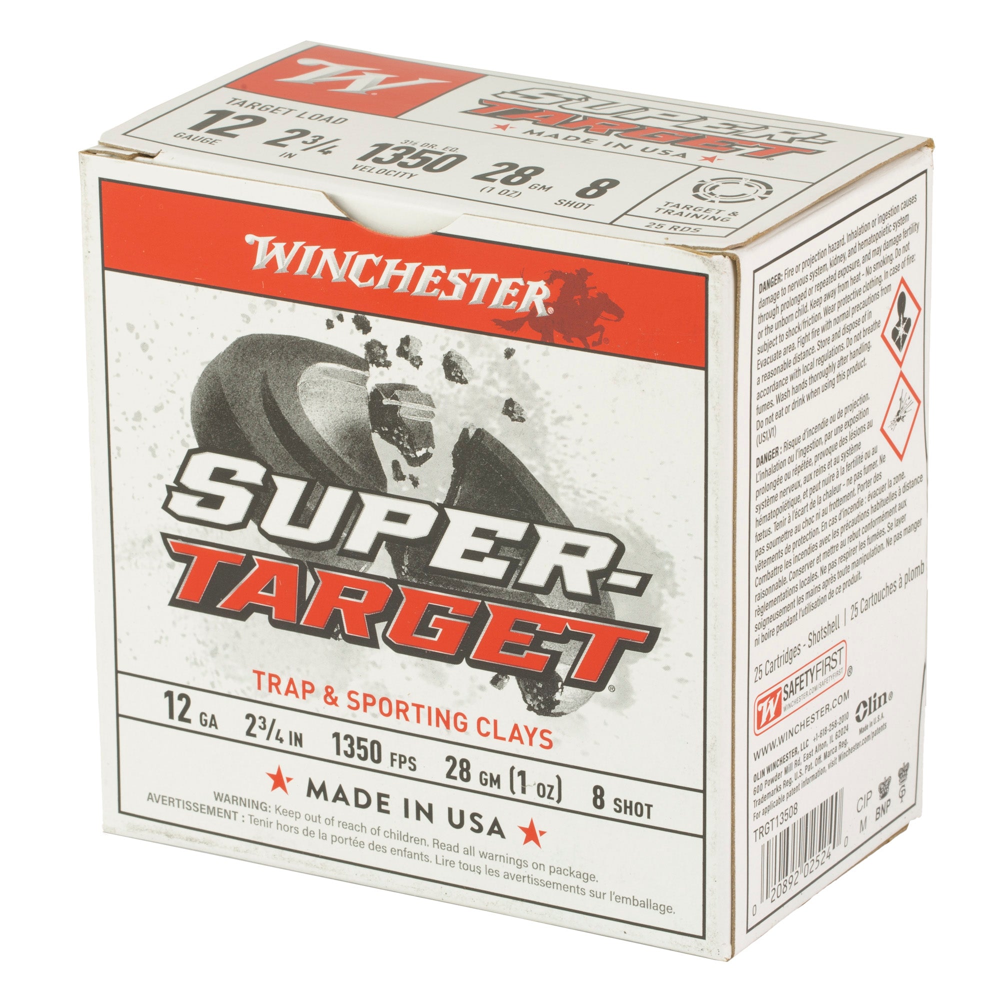 Winchester Ammunition Super Target 12 Gauge #8 Shotshells - 1 oz, 25 Rounds