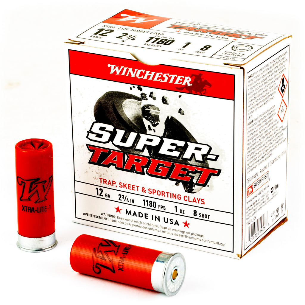 Winchester Ammunition Super Target 12 Gauge Shotshell, 1 oz #8, 25 Rounds per Box