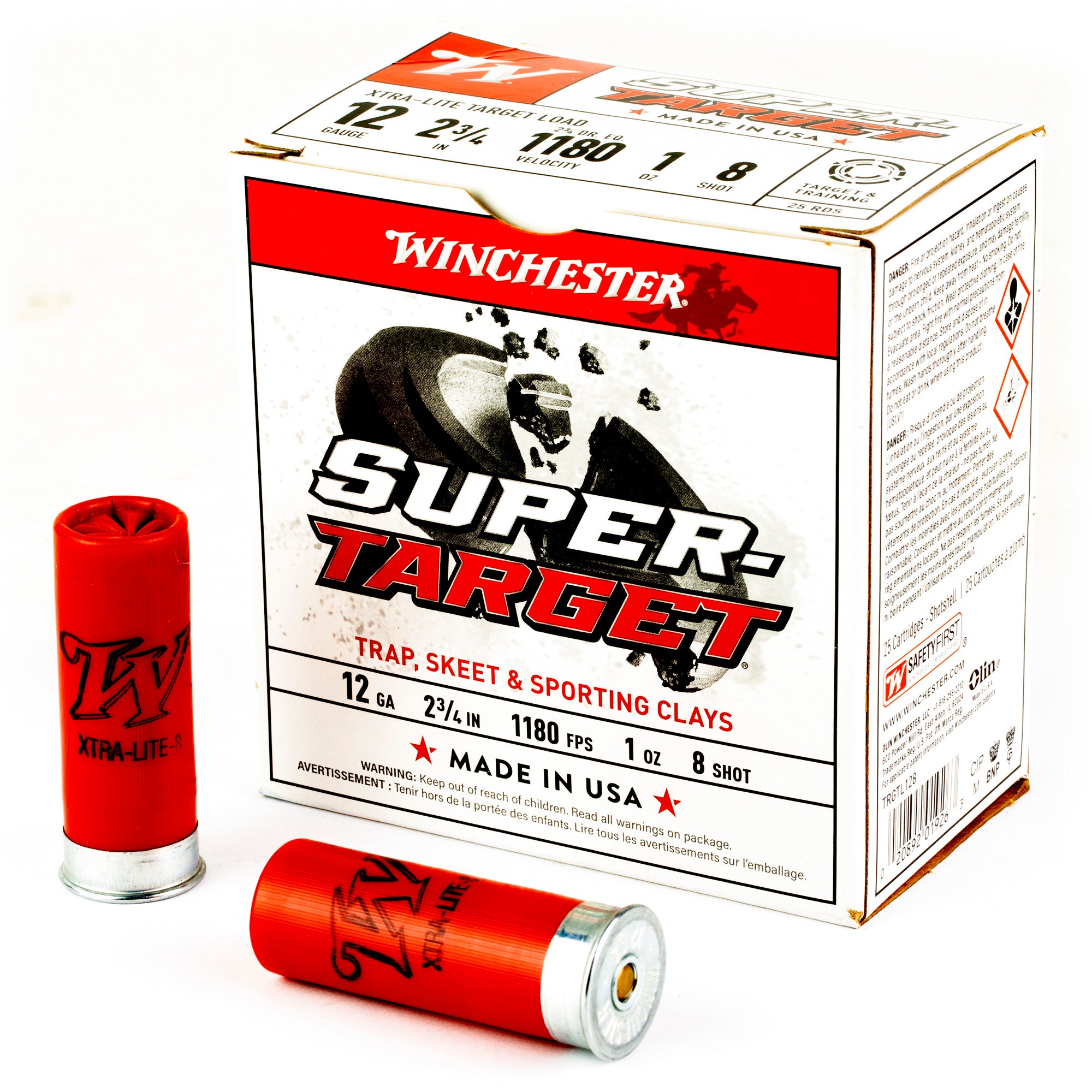 Winchester Ammunition Super Target 12 Gauge Shotshell, 1 oz #8, 25 Rounds per Box