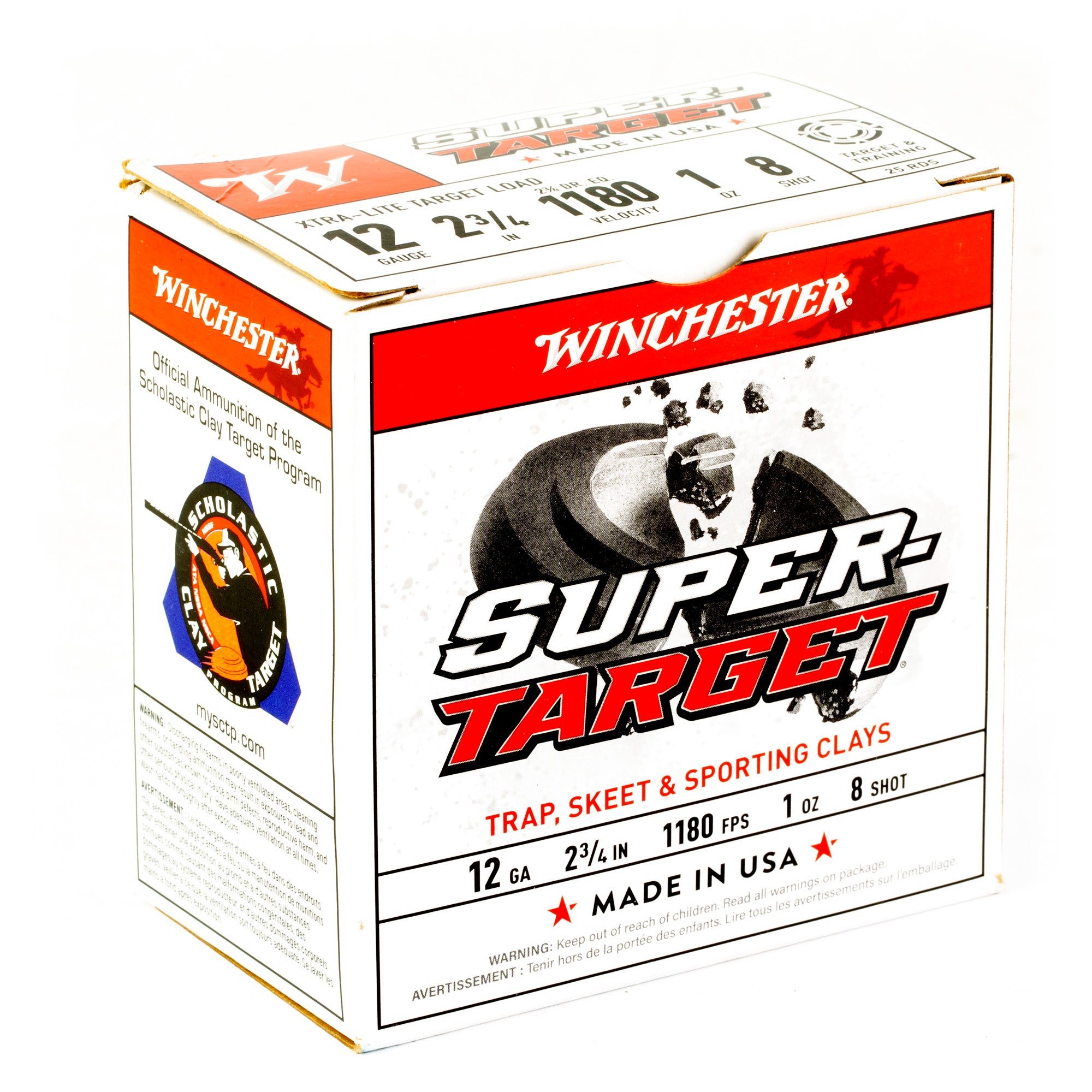 Winchester Ammunition Super Target 12 Gauge Shotshell, 1 oz #8, 25 Rounds per Box