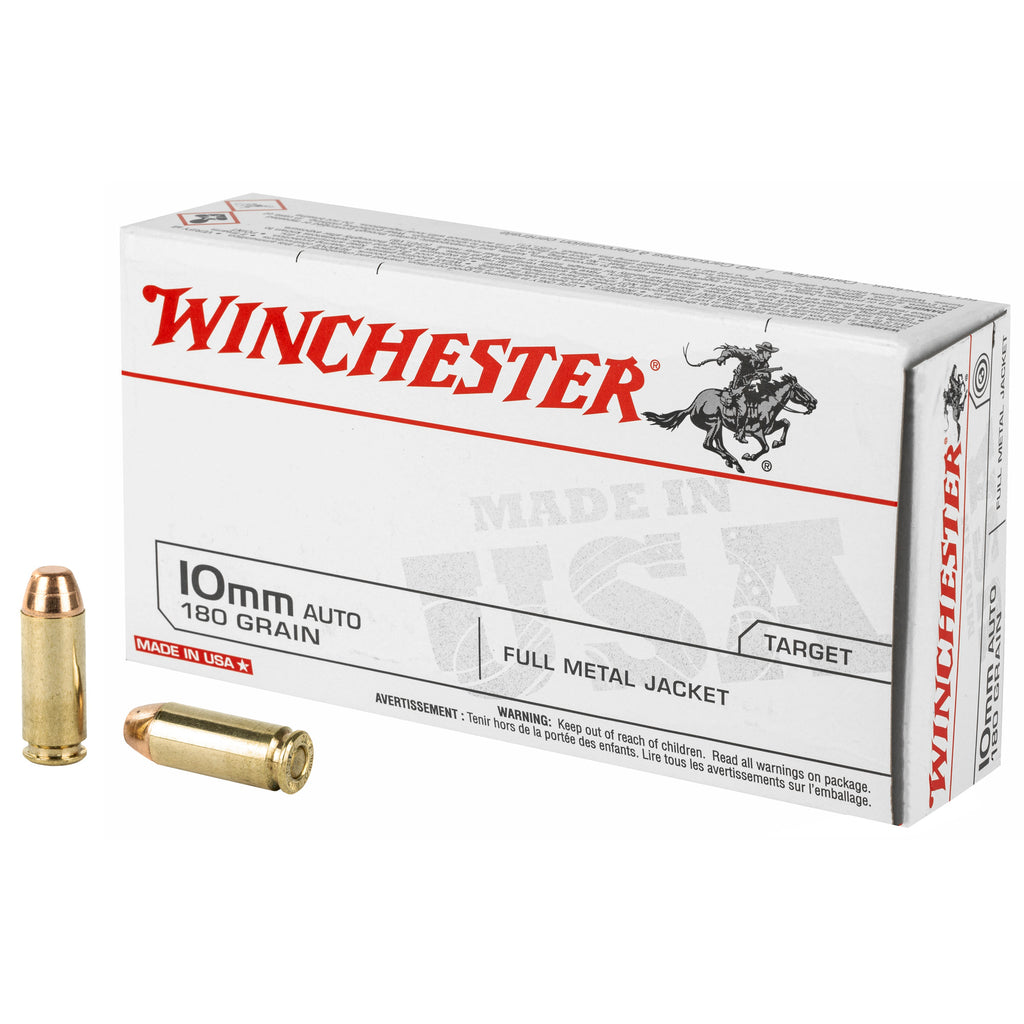 Winchester Ammunition USA 10mm 180-Grain Full Metal Jacket Ammunition - 50 Rounds per Box