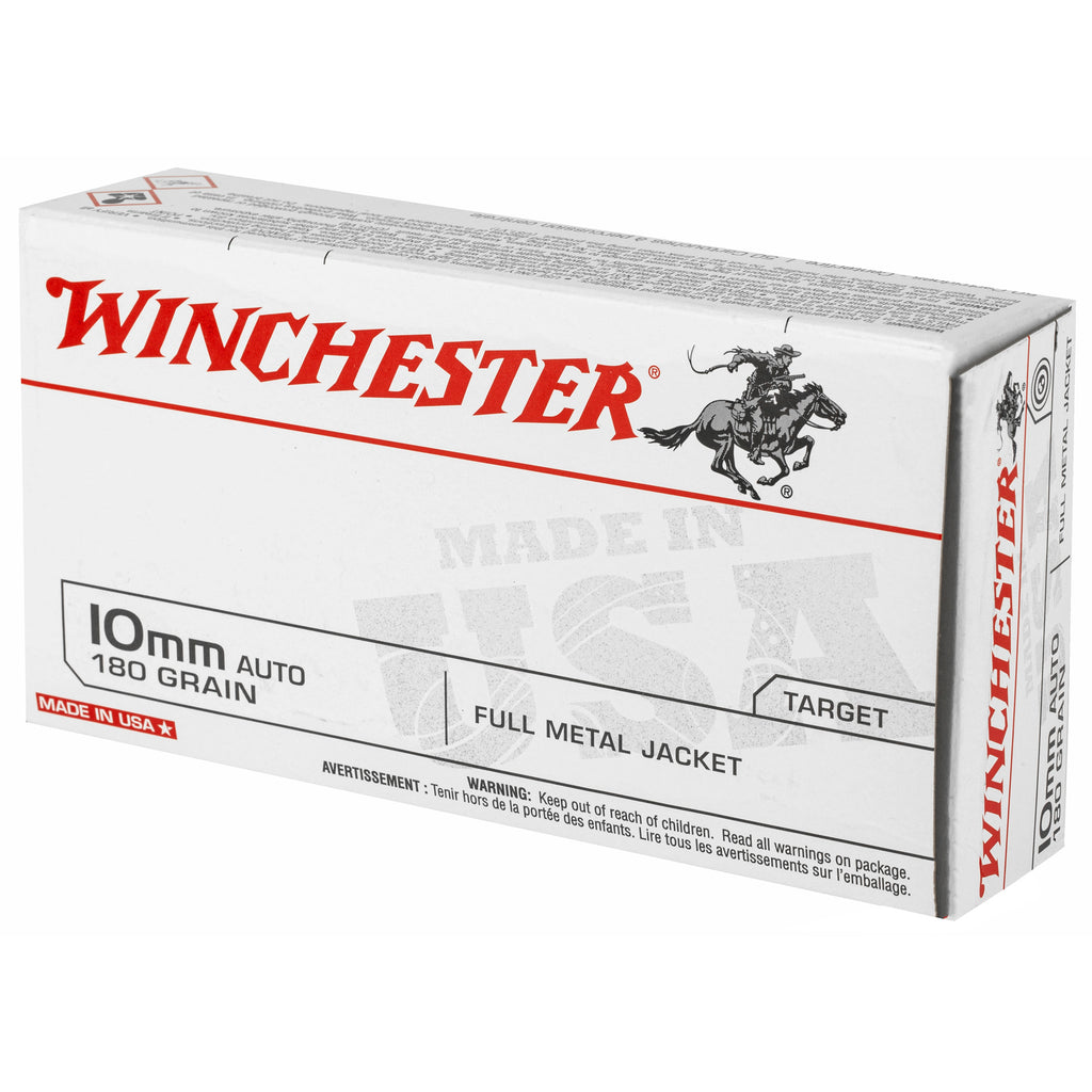 Winchester Ammunition USA 10mm 180-Grain Full Metal Jacket Ammunition - 50 Rounds per Box