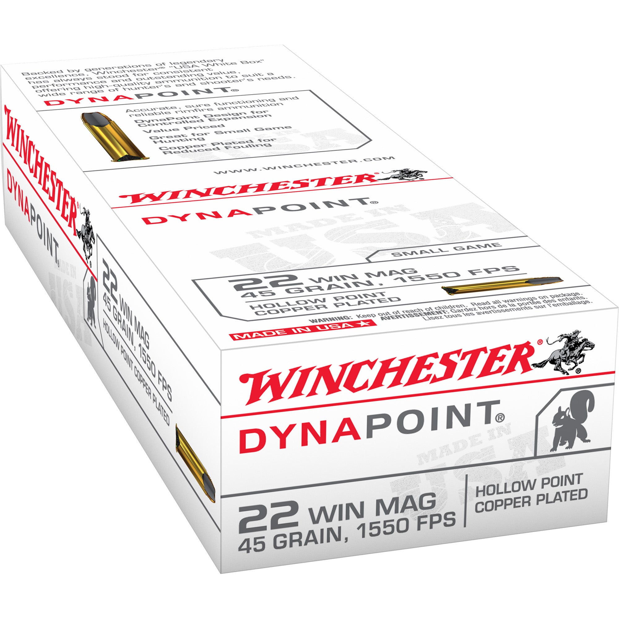 Winchester Ammunition USA 22 WMR 45 Grain Hollow Point Ammunition (50 Rounds per Box)