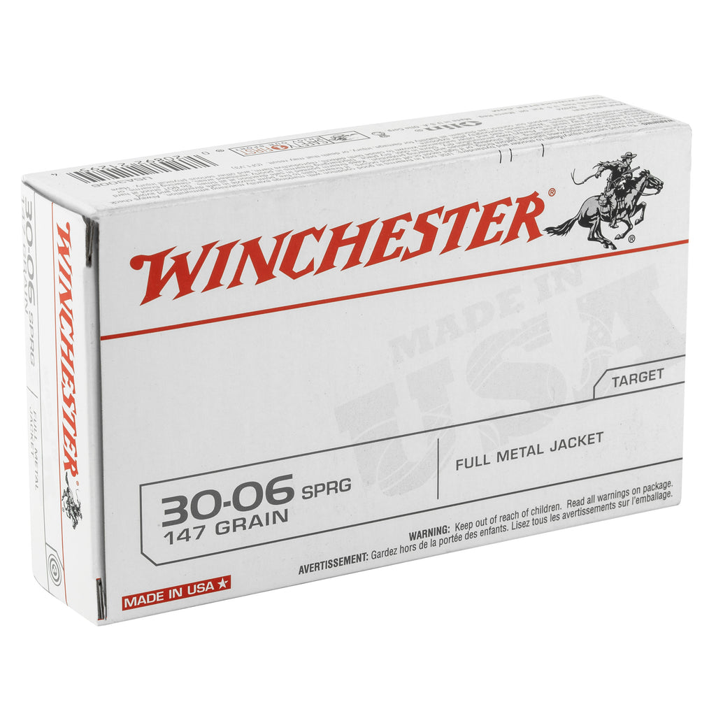 Winchester Ammunition USA 3006 Springfield 147-Grain Full Metal Jacket Rifle Ammo - Box of 20