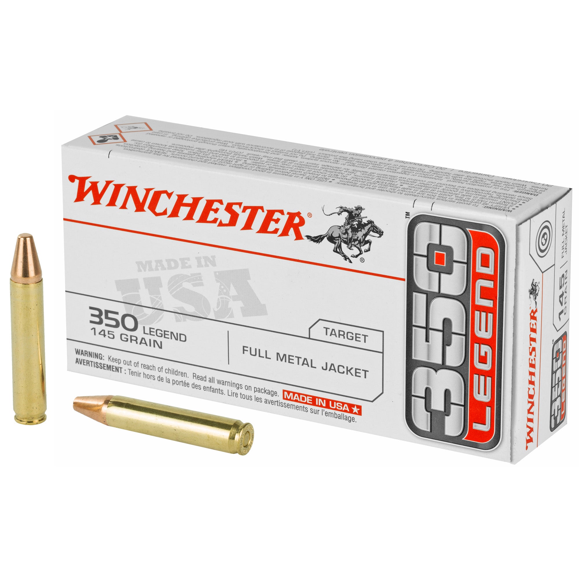 Winchester Ammunition USA 350 Legend 145-Grain Full Metal Jacket Cartridge - 20 Rounds